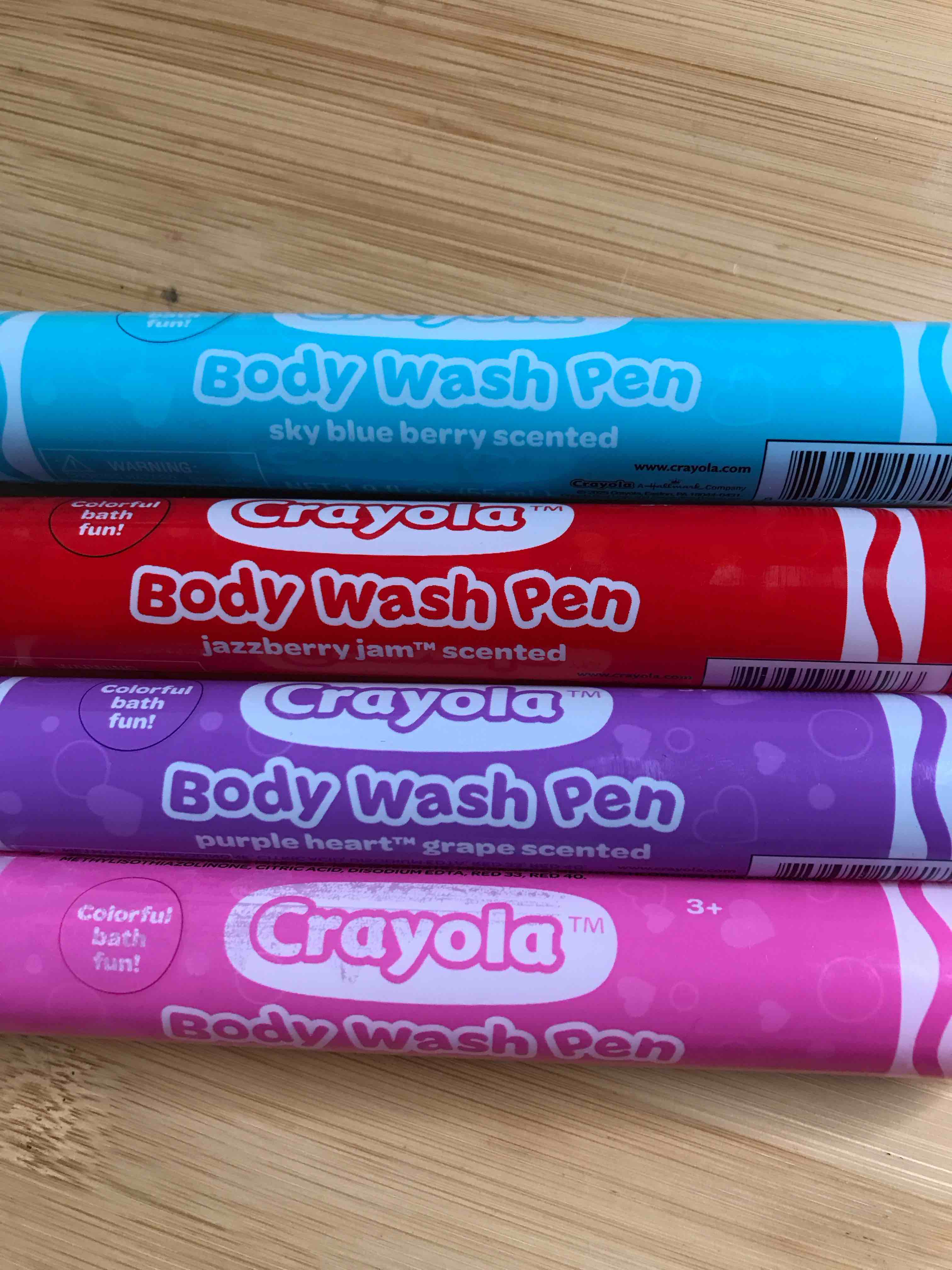 crayola body wash pen purple/blue/pink.red