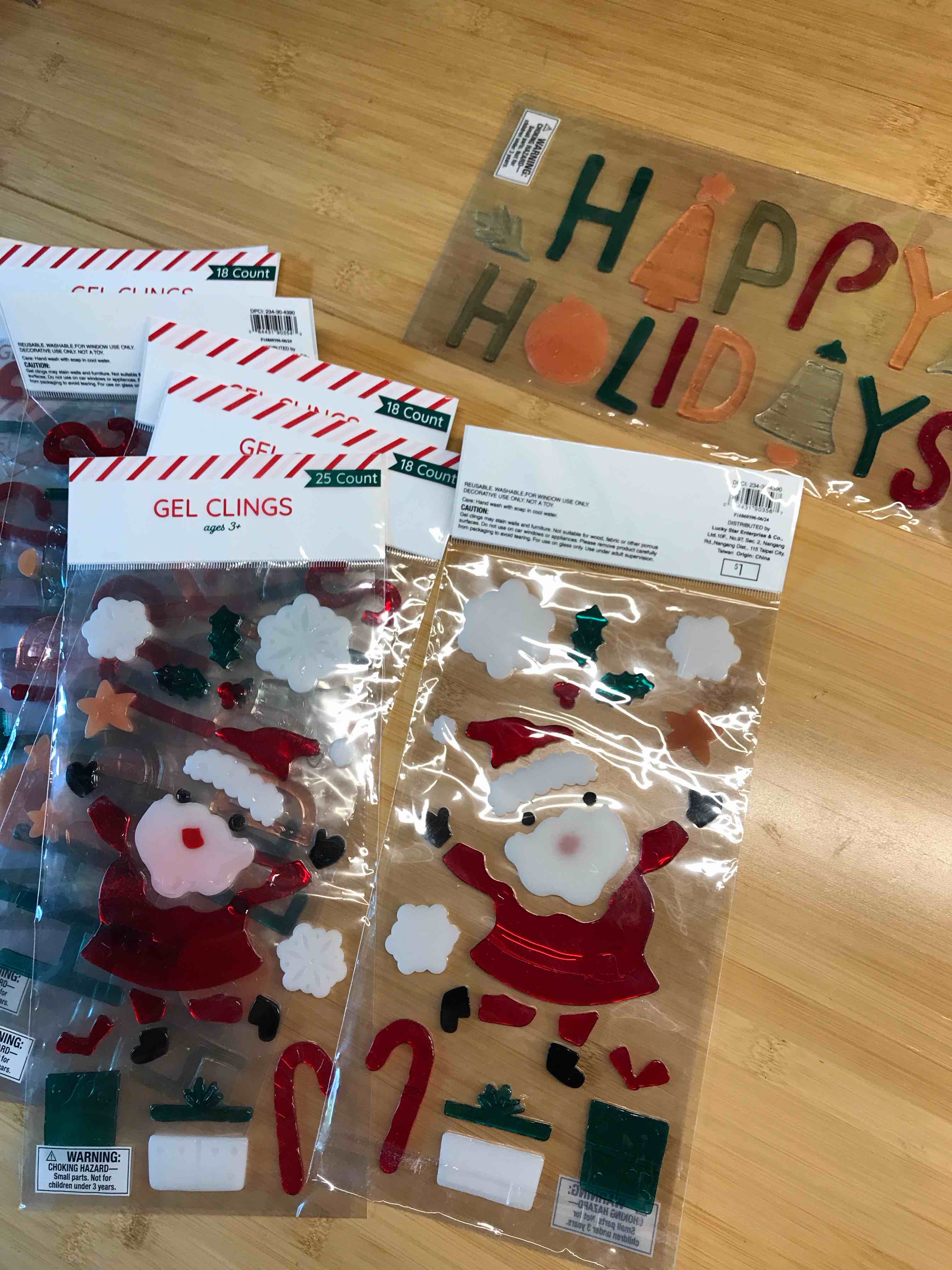 Christmas Gel Clings