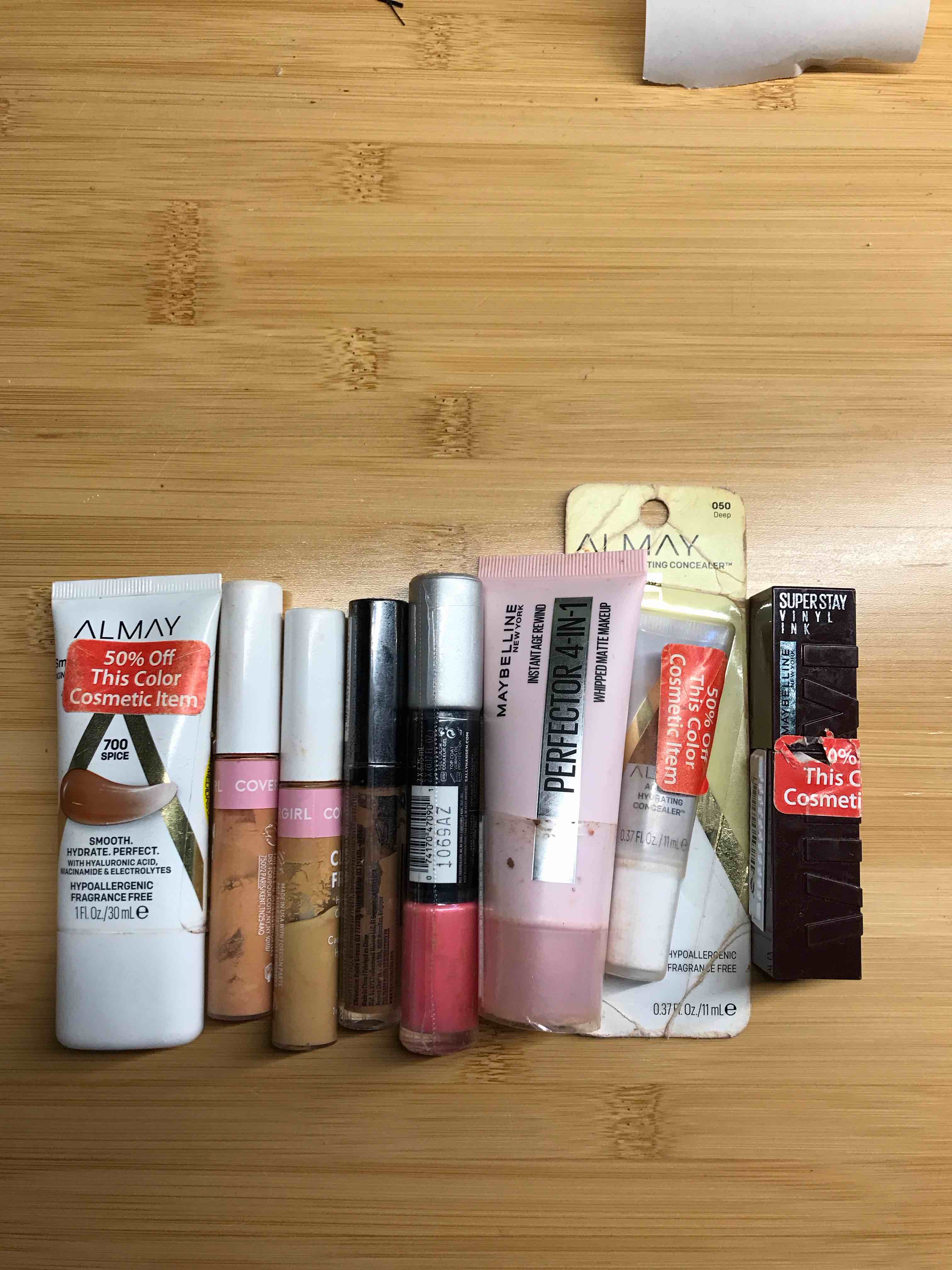 assorted makeup products