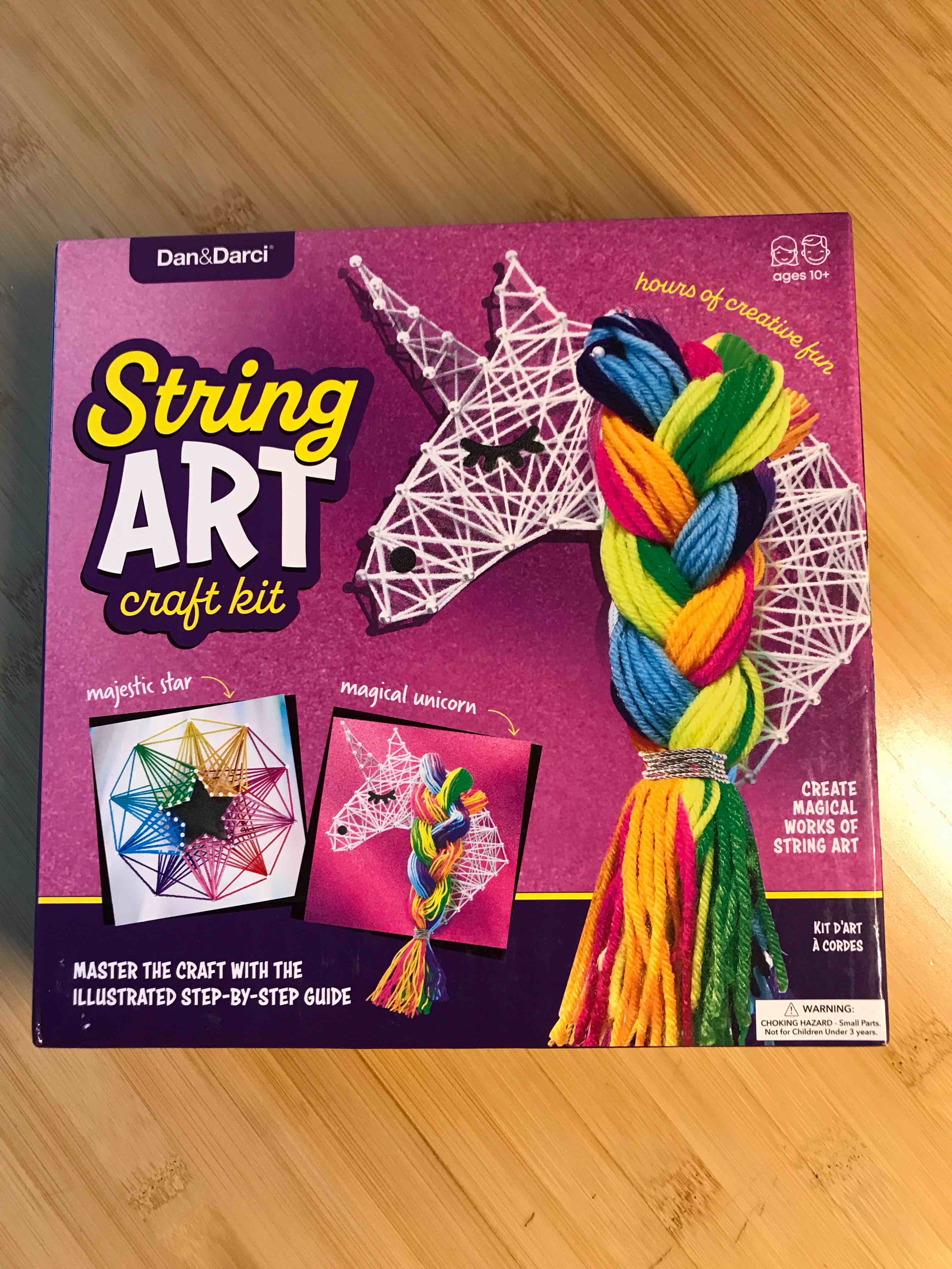 dan&darci art craft kit for kids - unicorn & star string art set for girls & boys ages 8-12 - arts a