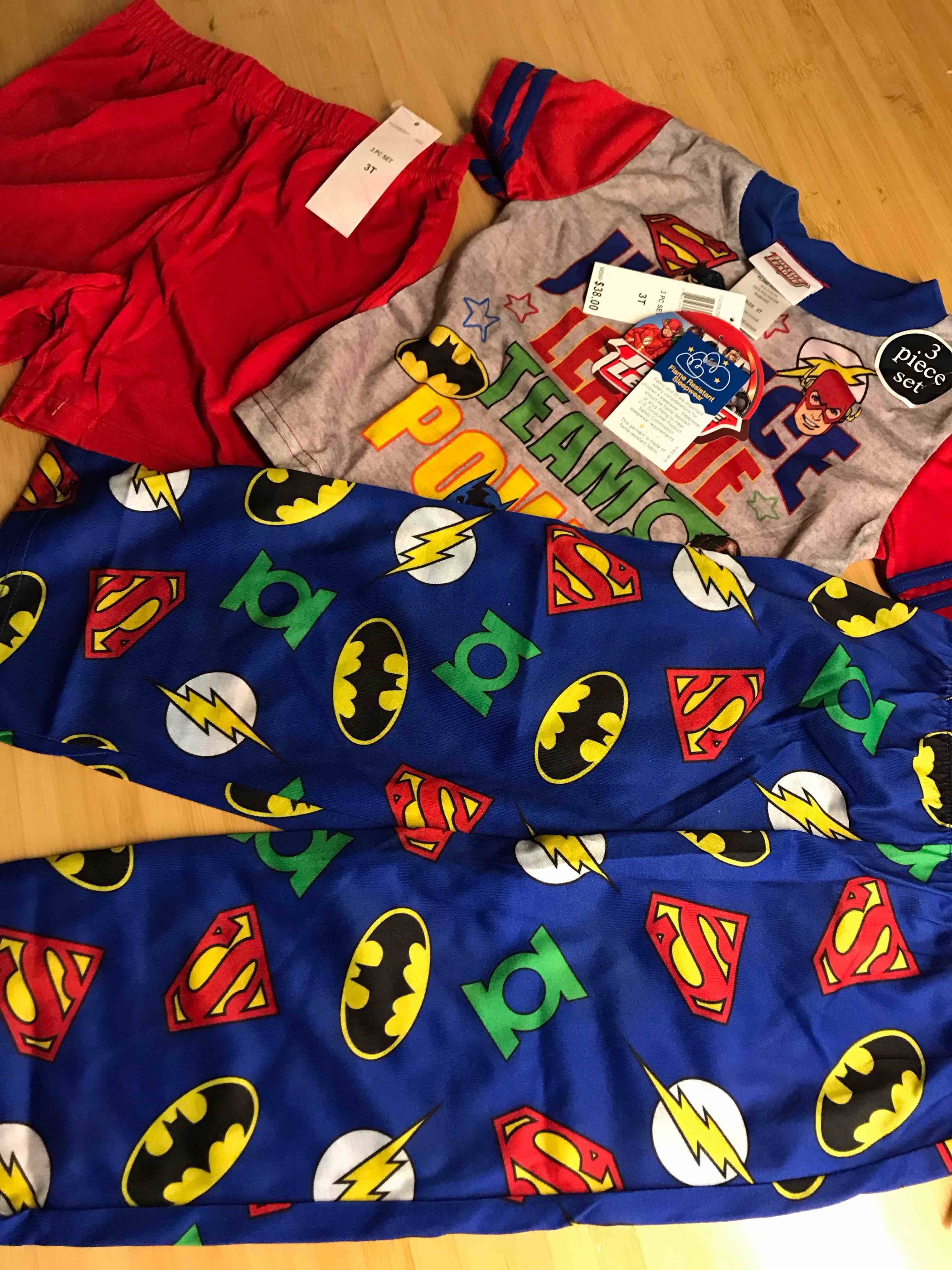 Justice League 3 Piece Pajama Set 3T