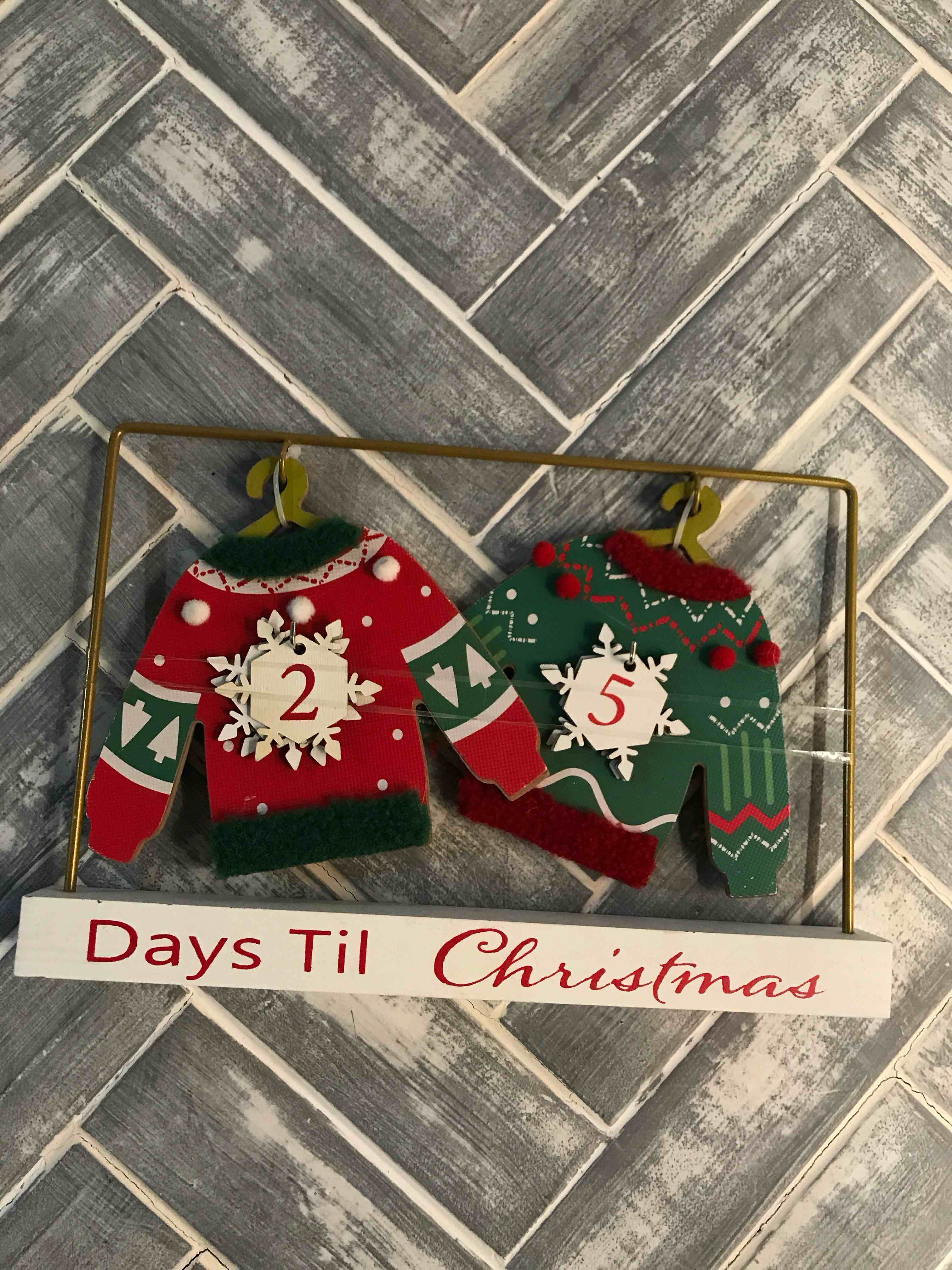 Christmas Sweater Decorations for Home Countdown Calendar Mantel Decor