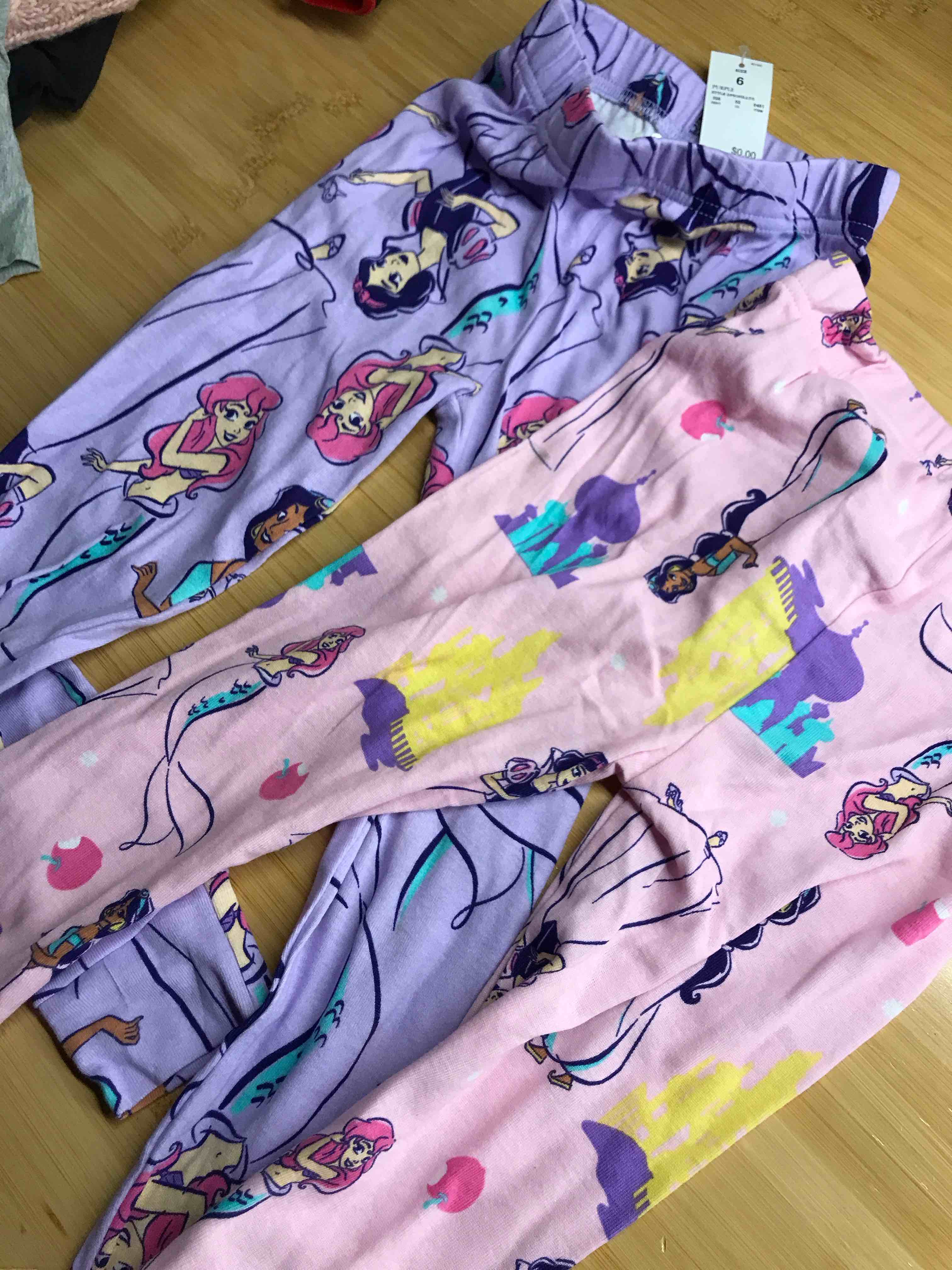 Disney Princess PJ pants Only Both Size 6