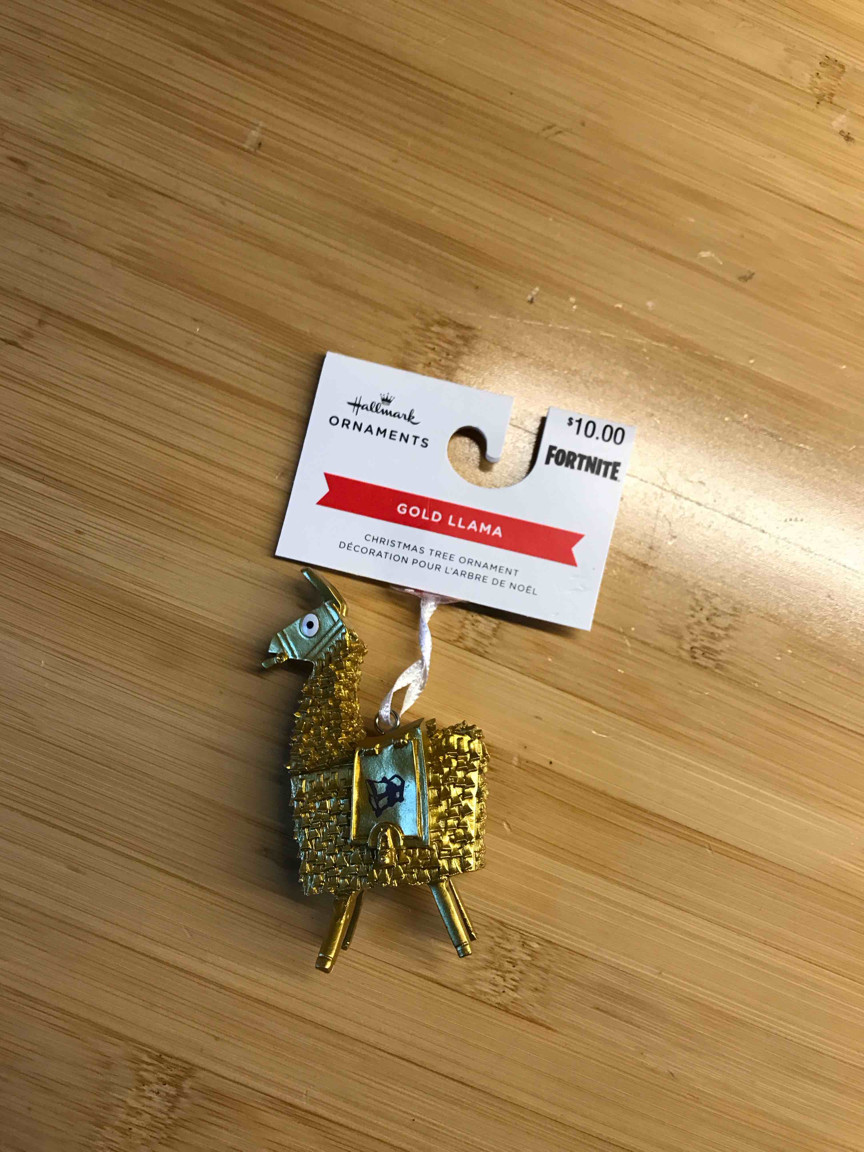 Condition photo showing New/Like New for Hallmark Fortnite Golden Loot Llama Christmas Tree Ornament