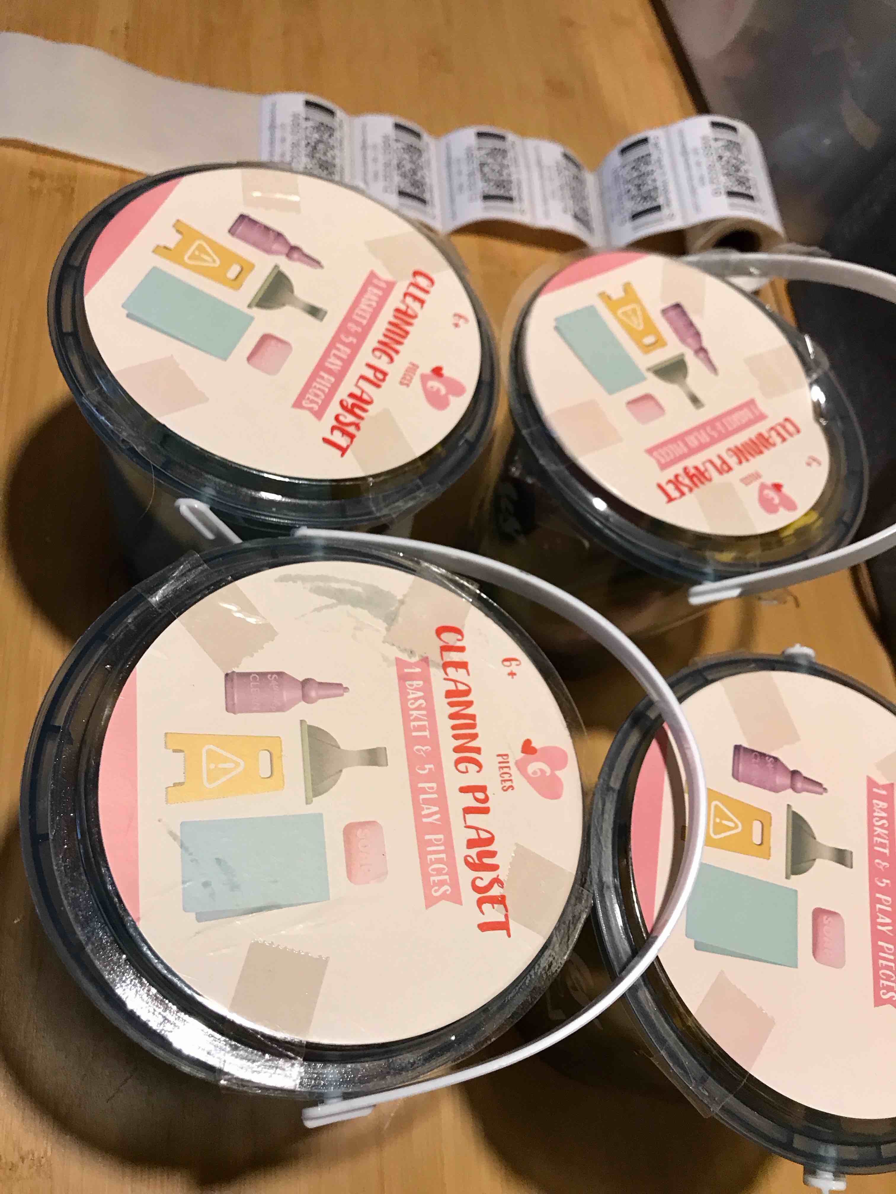 Condition photo showing New/Like New for 6 pc Cleaning Play-set 1 basket 5 Play Pieces