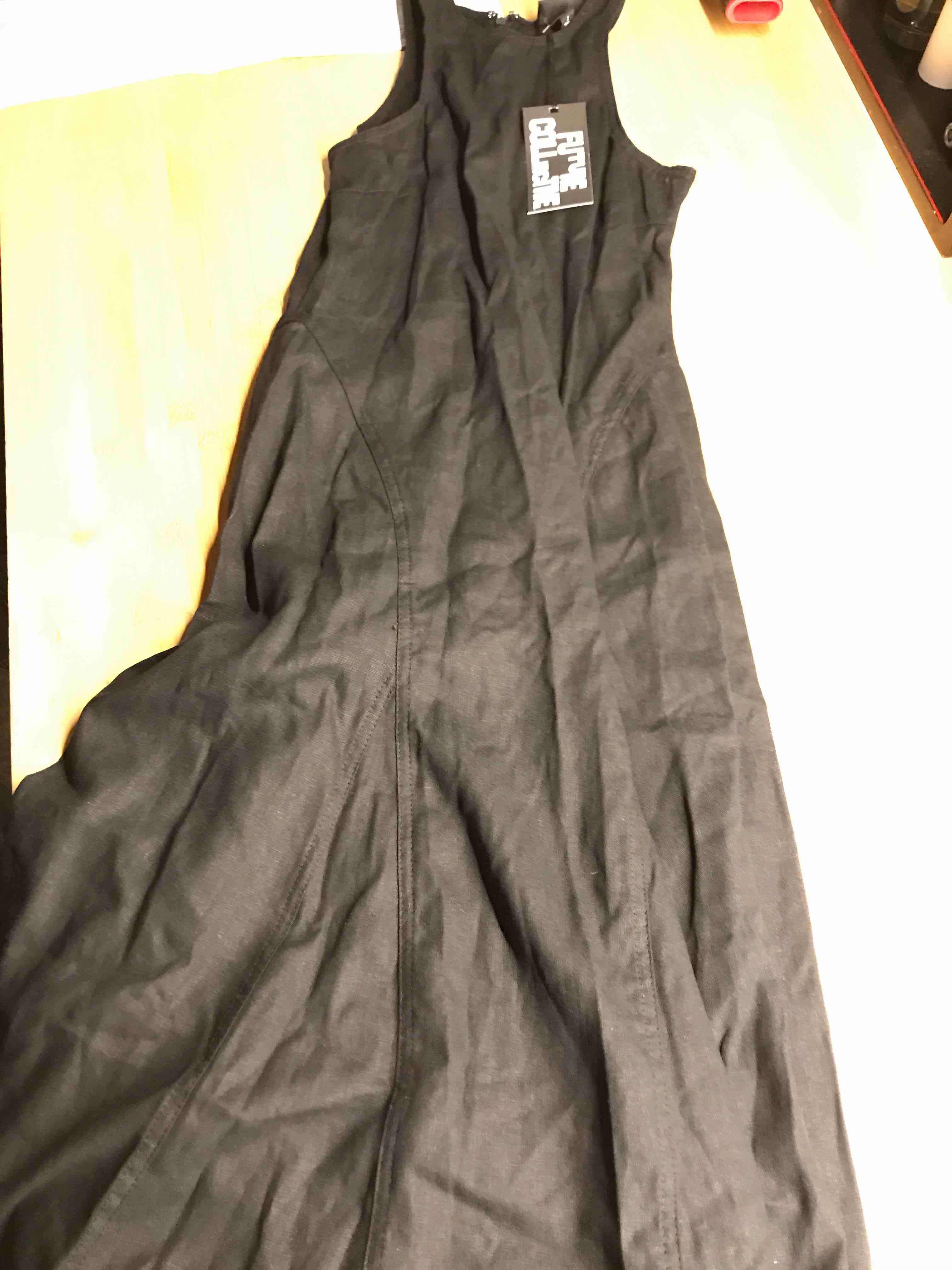 Condition photo showing New/Like New for Women's Racerback Linen Midi A-Line Dress - Future Collective Black 2