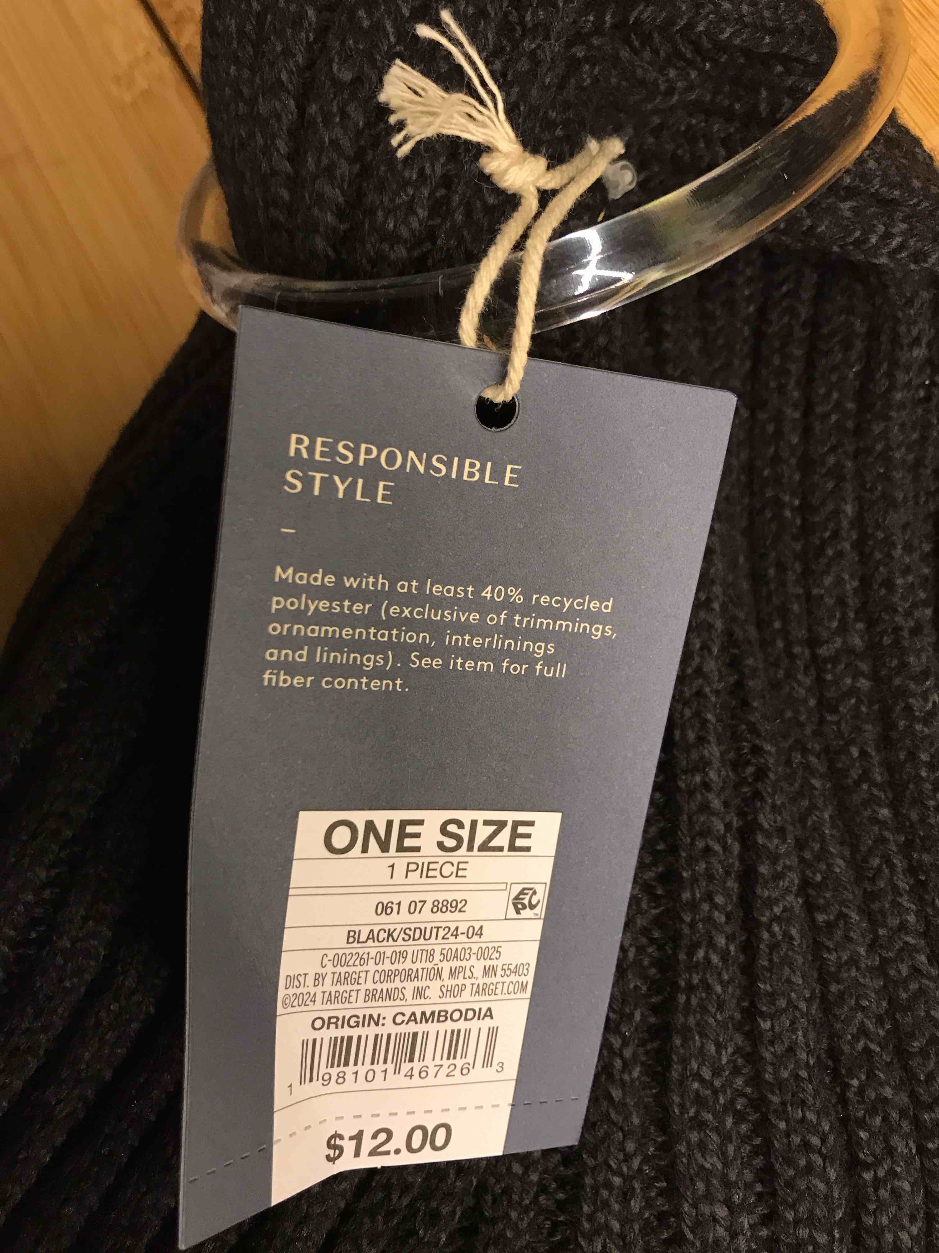 Condition photo showing New/Like New for Ribbed Scarf - Universal Thread™ Black