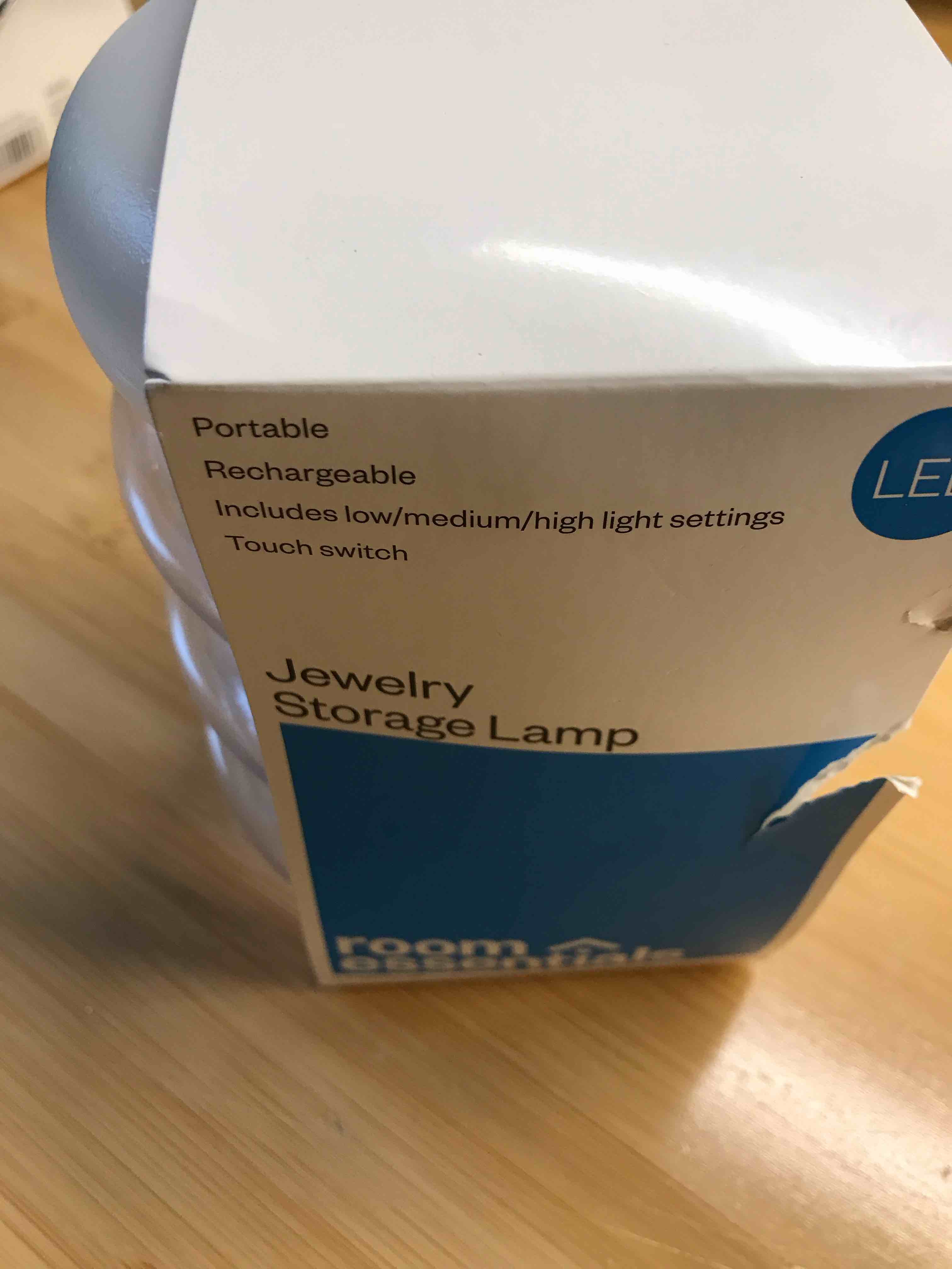 Condition photo showing New/Like New for Portable Cordless Storage Novelty Table Lamp with Rechargeable Battery Clear - Room Essentials™