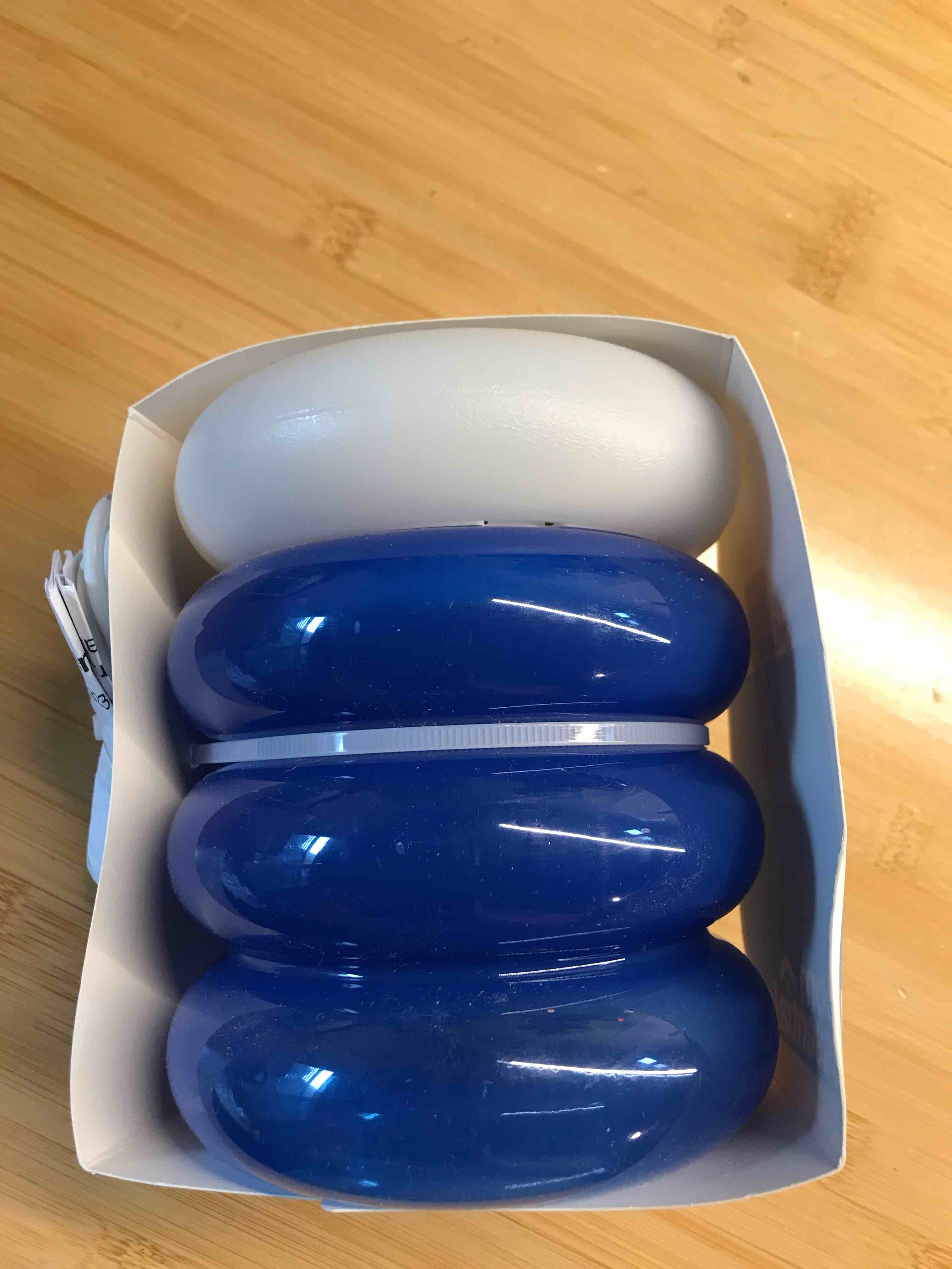 Condition photo showing New/Like New for Portable Cordless Storage Novelty Table Lamp with Rechargeable Battery Blue - Room Essentials™