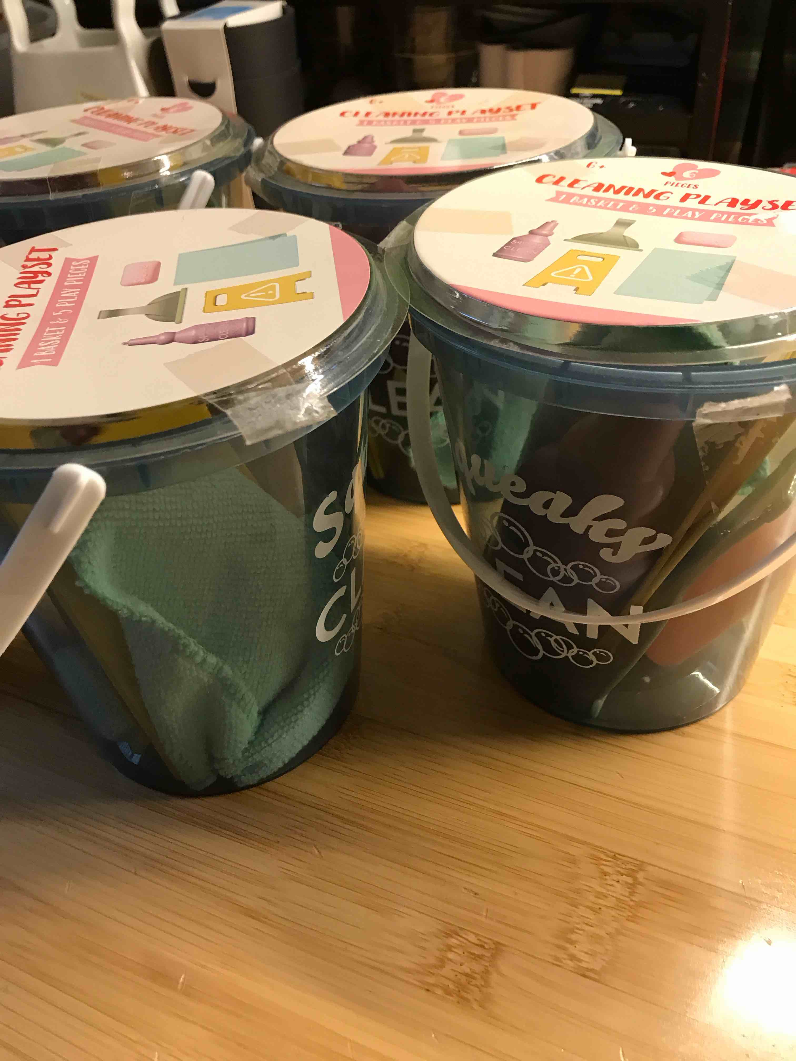 Condition photo showing New/Like New for 6pc Cleaning Play-set 1 Basket & 5 Play Pieces