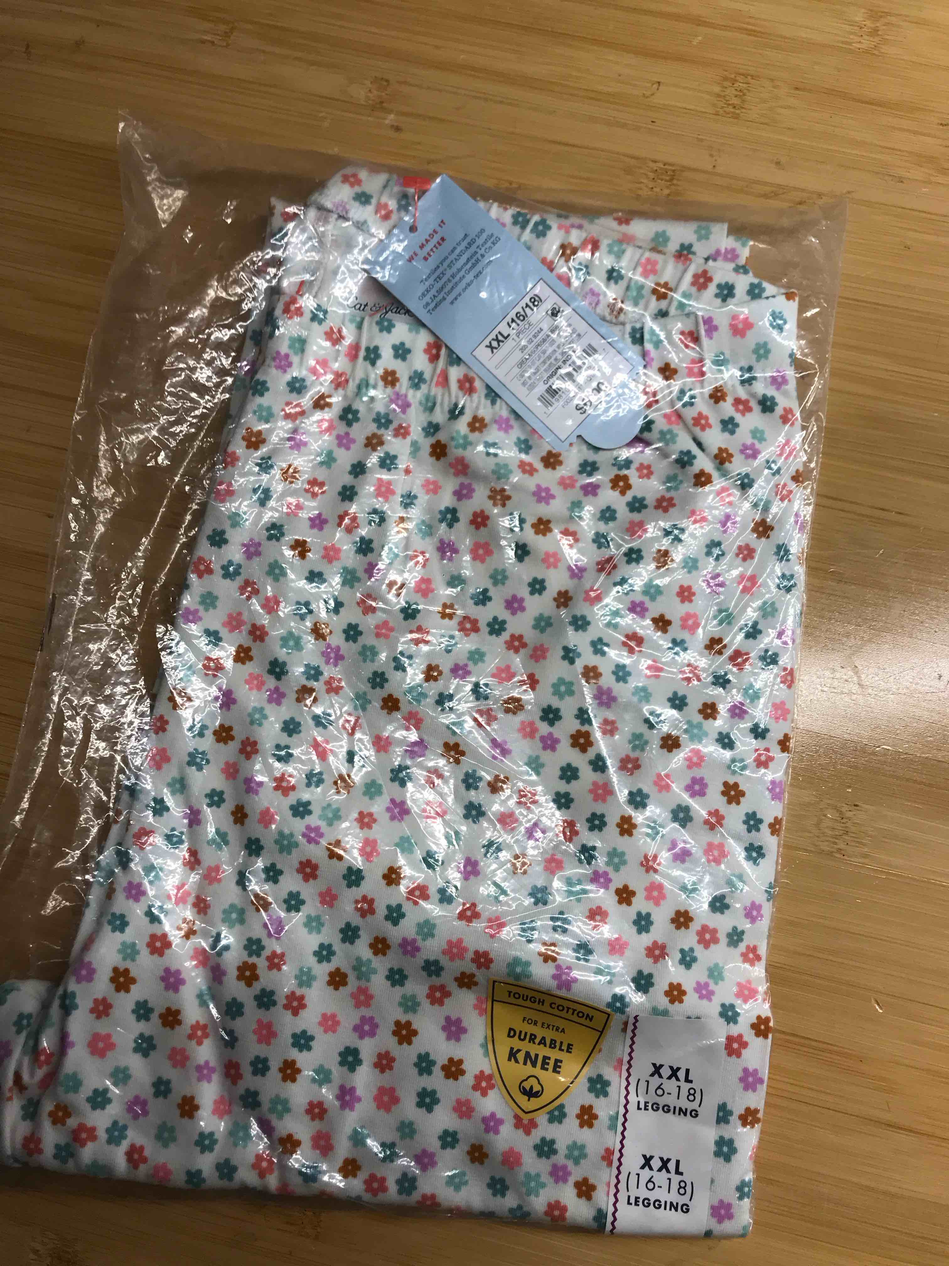 Condition photo showing New/Like New for Girls' Floral Leggings - Cat & Jack™ Cream XXL