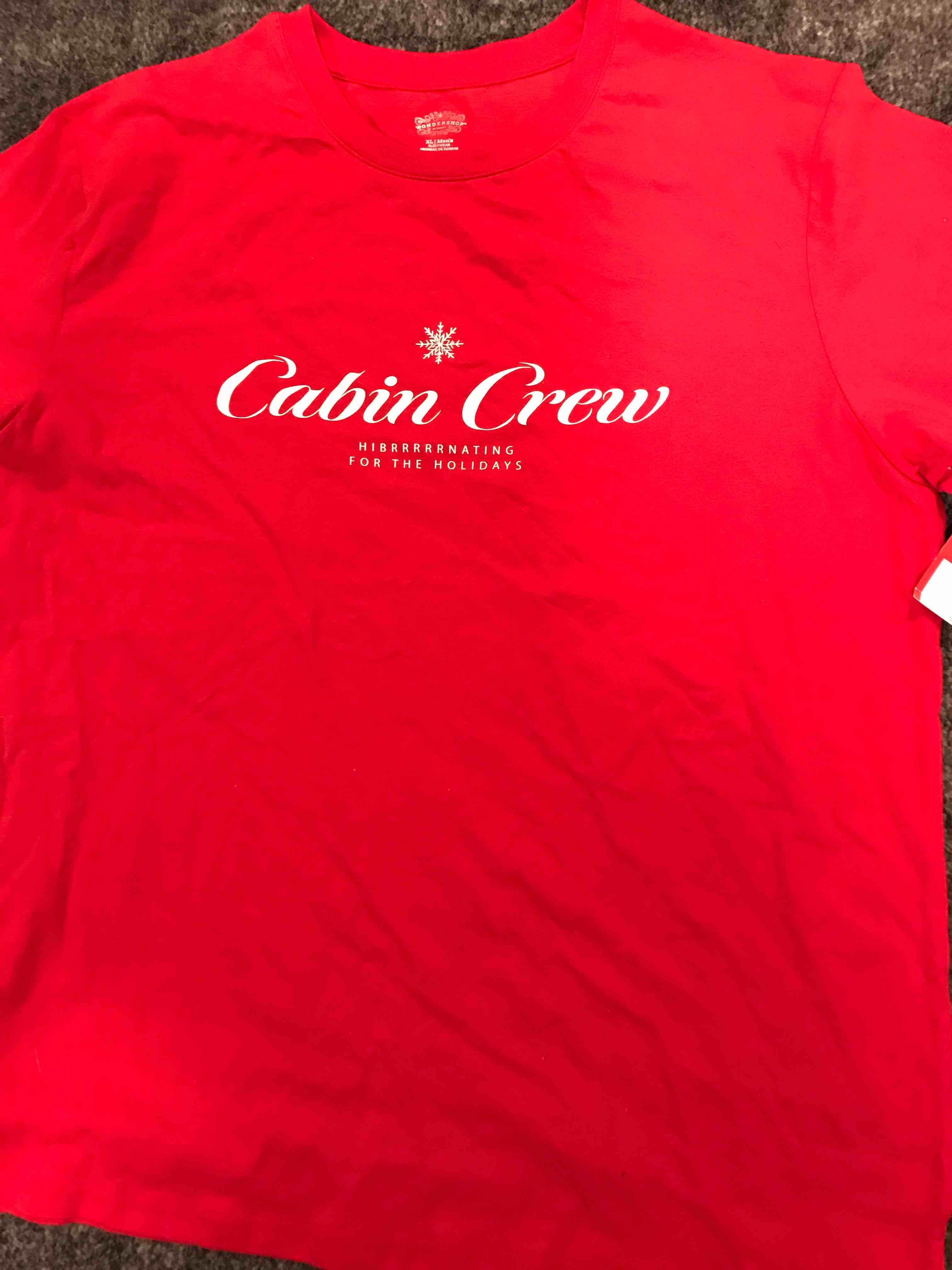 Condition photo showing New/Like New for Men's "Cabin Crew" Short Sleeve Holiday Matching Family Pajama Shirt - Wondershop™ Red XL