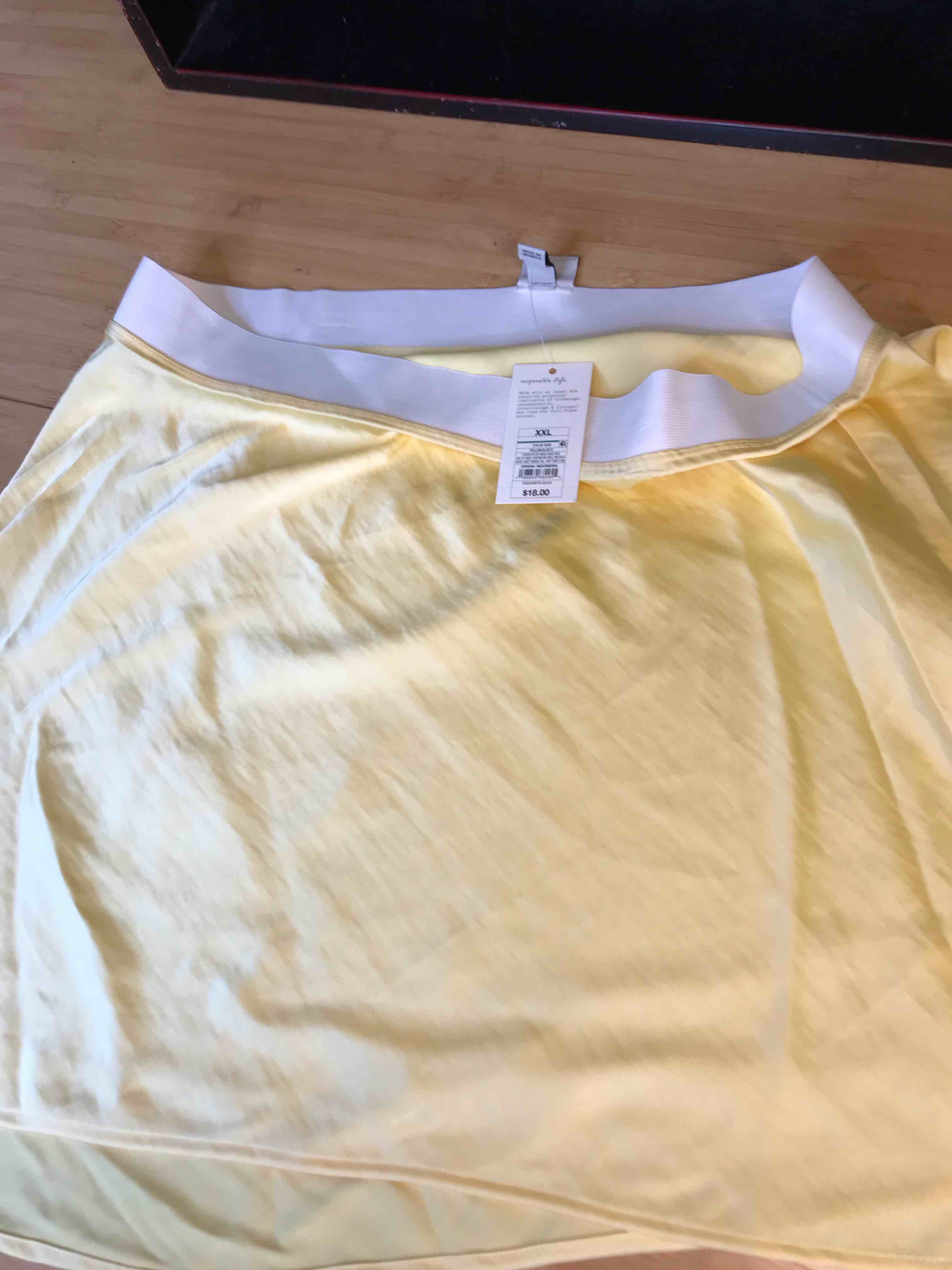 Condition photo showing New/Like New for Women's Satin Mini A-Line Skirt - A New Day™ Yellow XXL