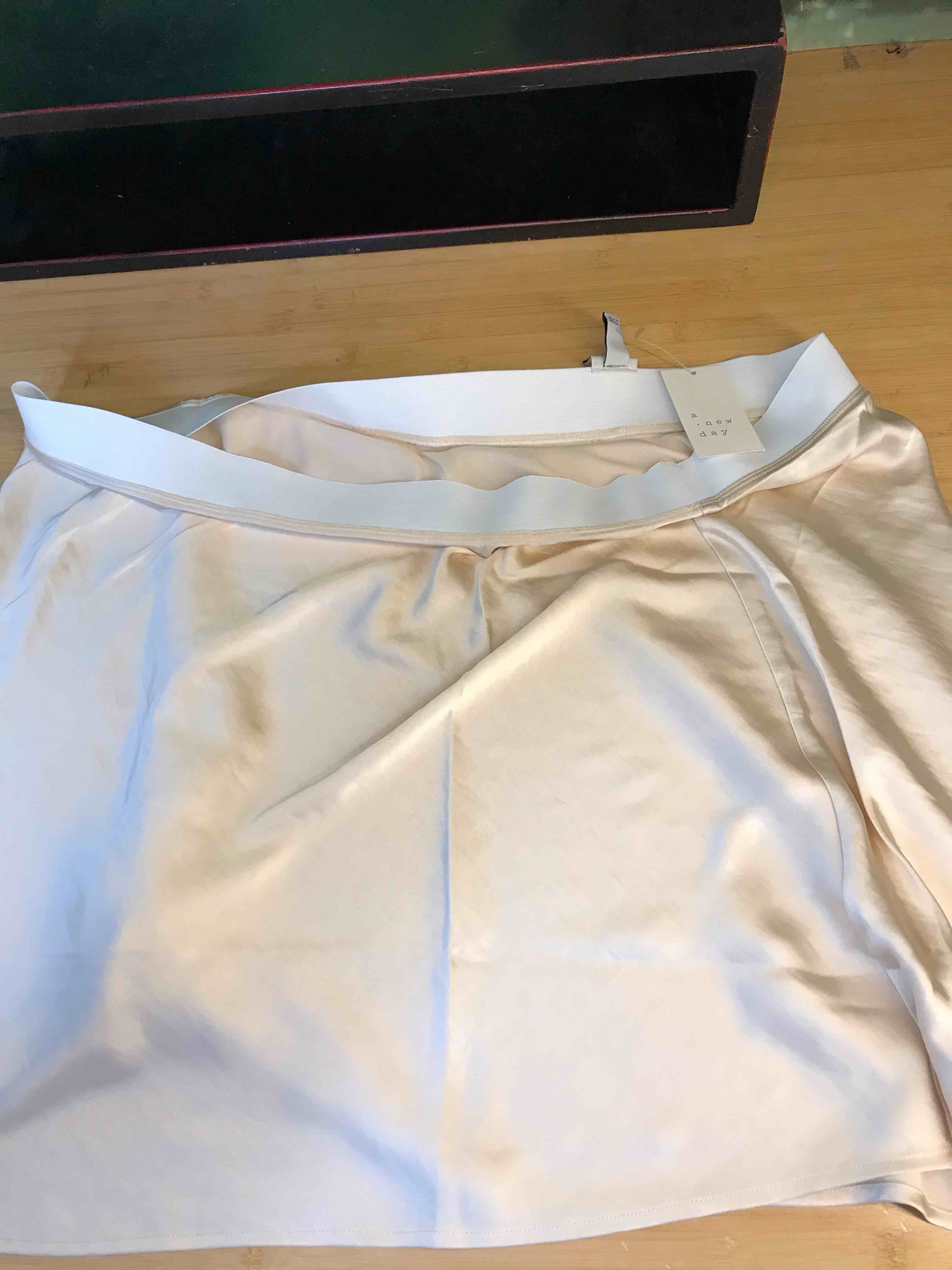 Condition photo showing New/Like New for Women's Satin Mini A-Line Skirt - A New Day™ Cream 3X