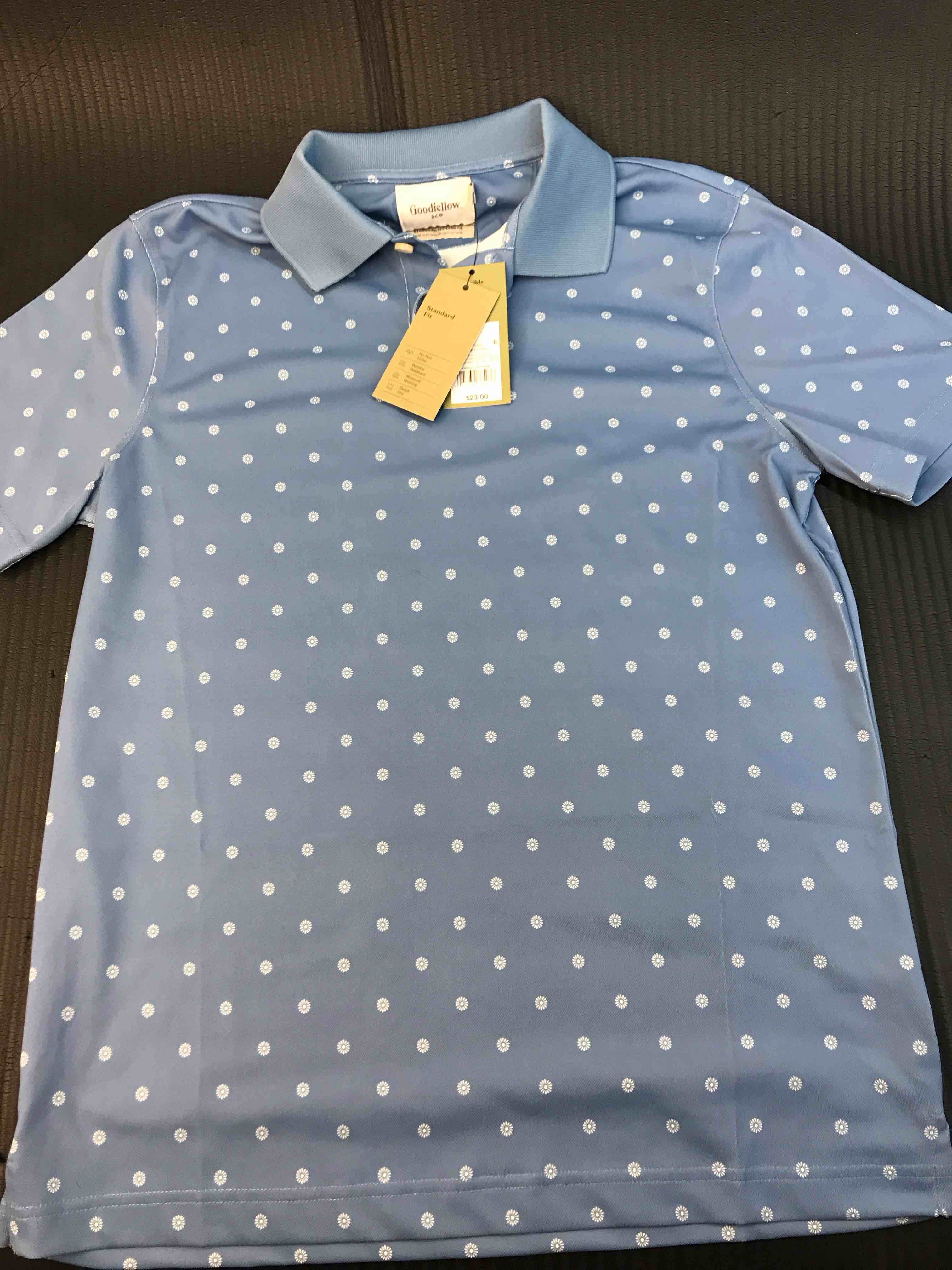 Condition photo showing New/Like New for Men's Performance Polo Shirt - Goodfellow & Co™ Blue M