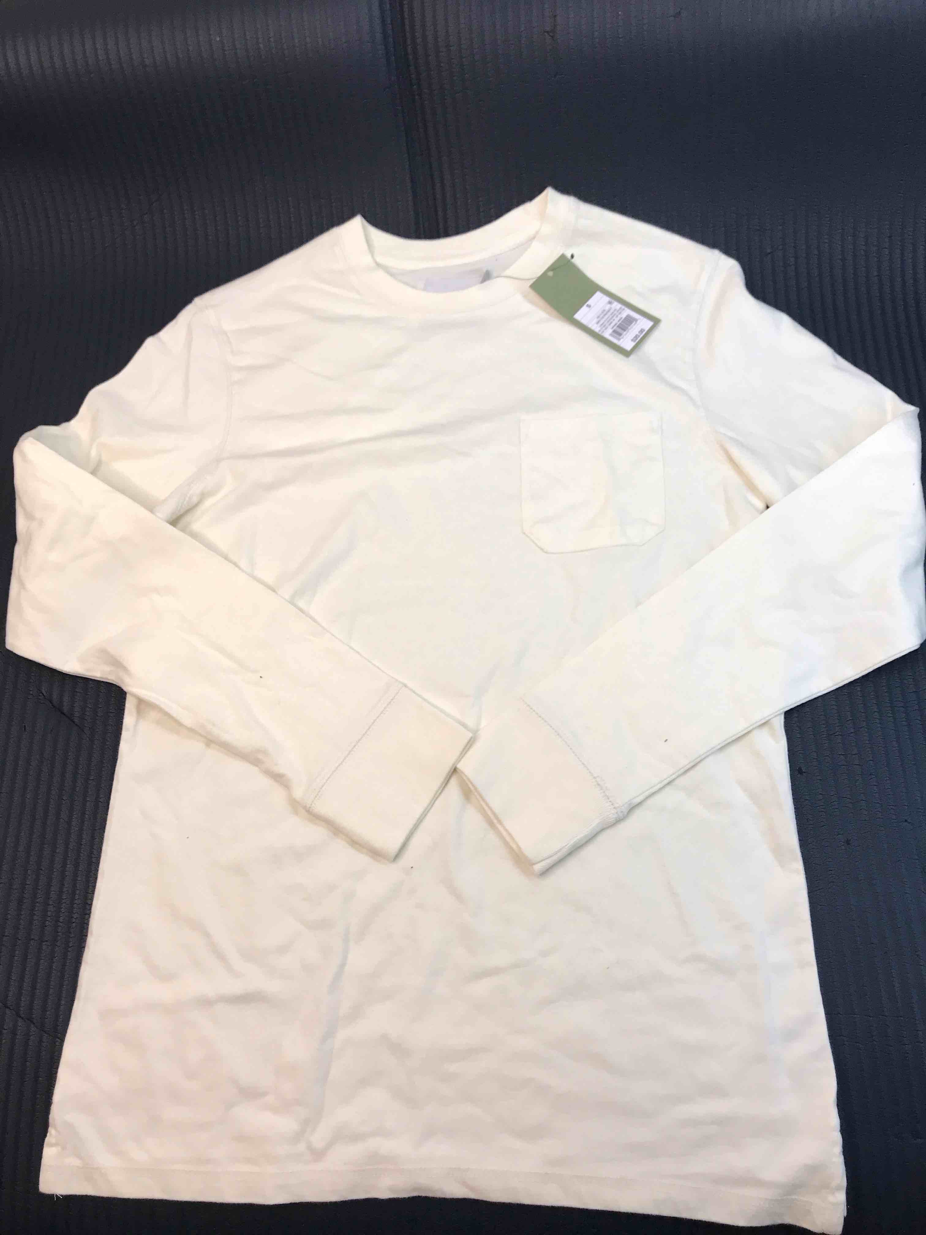 Condition photo showing New/Like New for Men s Standard Fit Long Sleeve Crewneck T-Shirt - Goodfellow & Co‚ White S