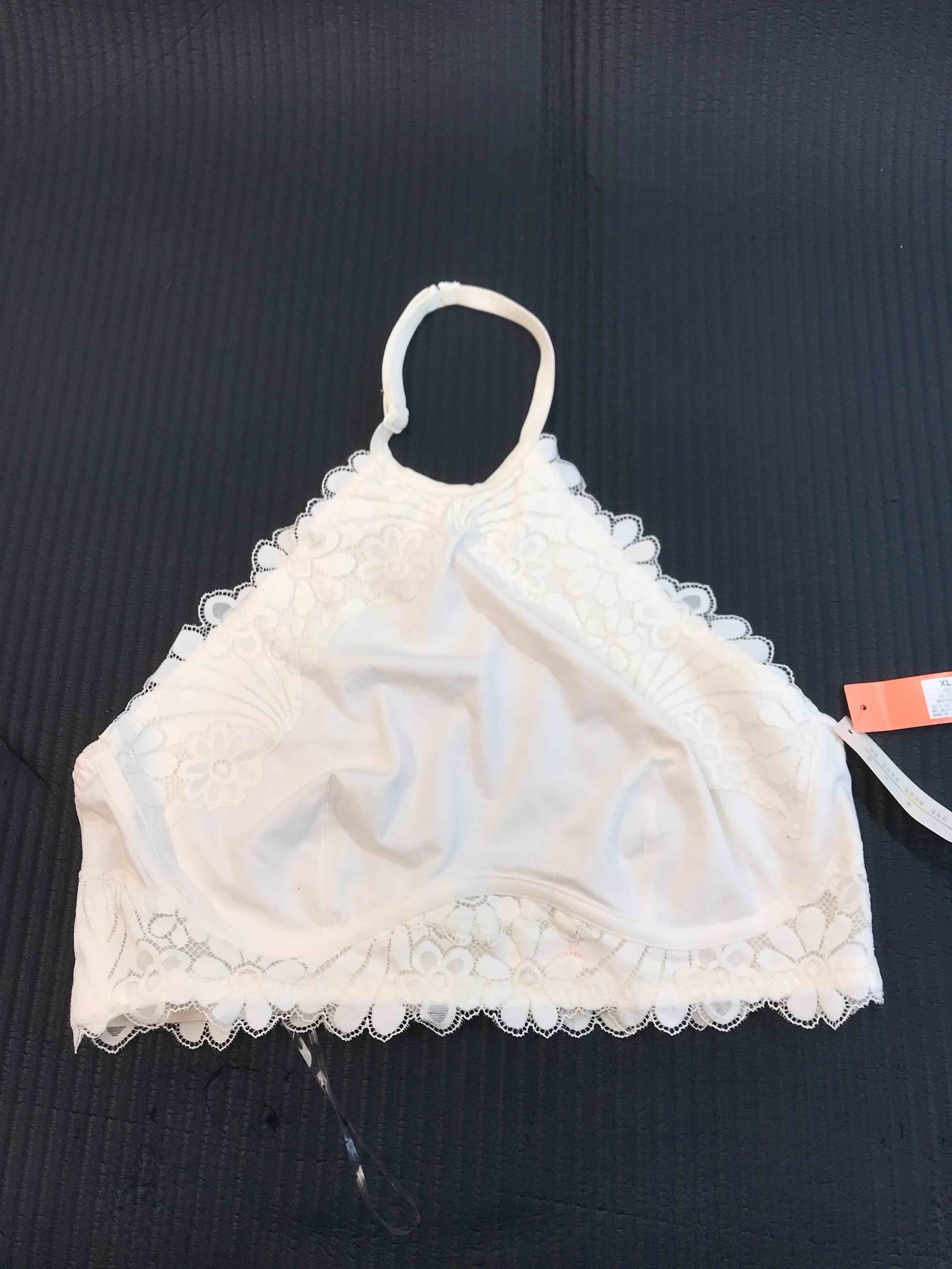 Condition photo showing New/Like New for Women's High Neck Crochet Lace Bralette - Colsie™ White XL