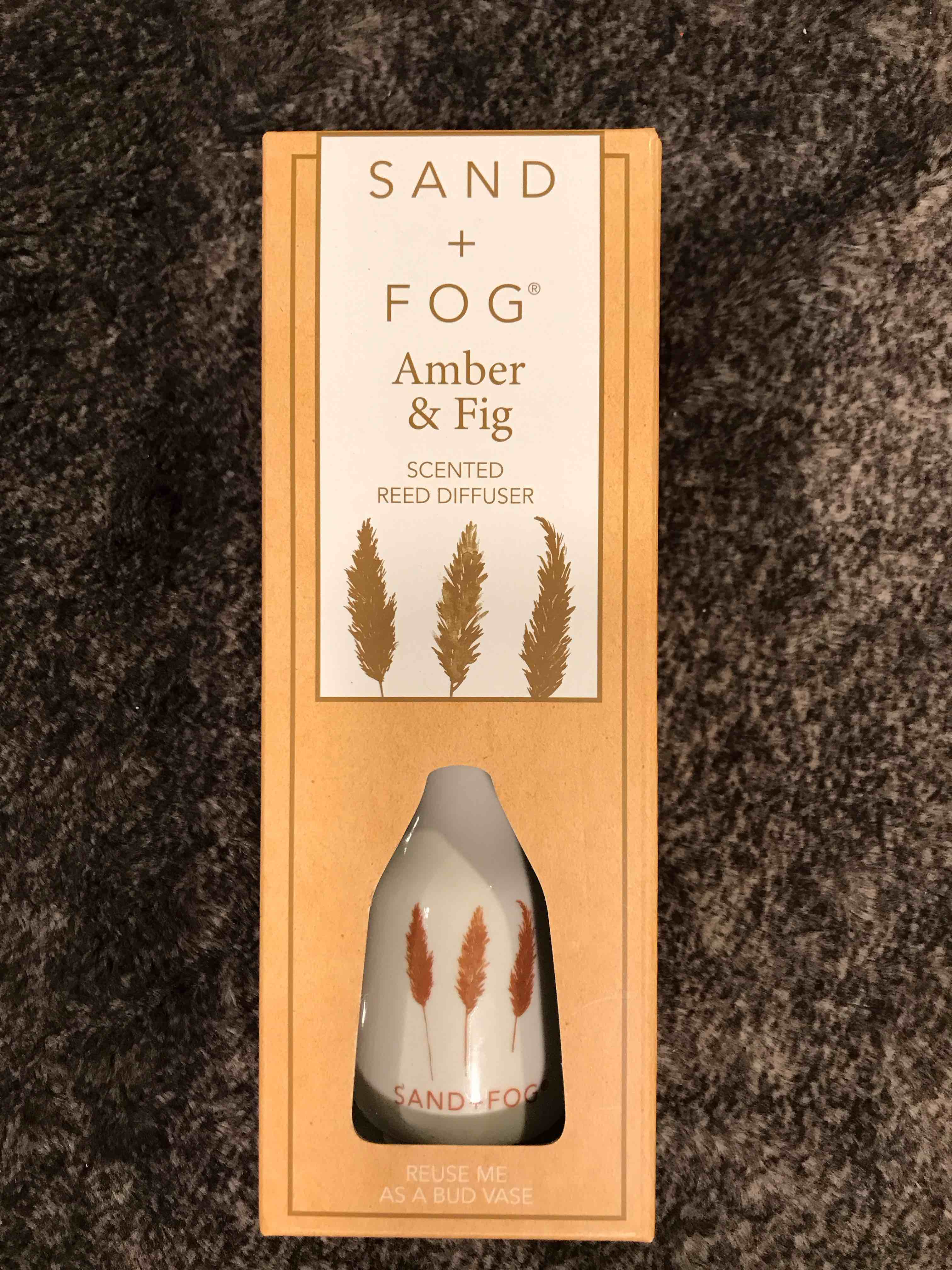 Condition photo showing New/Like New for Sand and Fog Amber & Fig Reed Diffuser – Room Decor Aesthetic with Long-Lasting Premium Fragrance of Sea Salt, Citrus, Musk, and Amber for 4 Months – Ideal for Home Decor