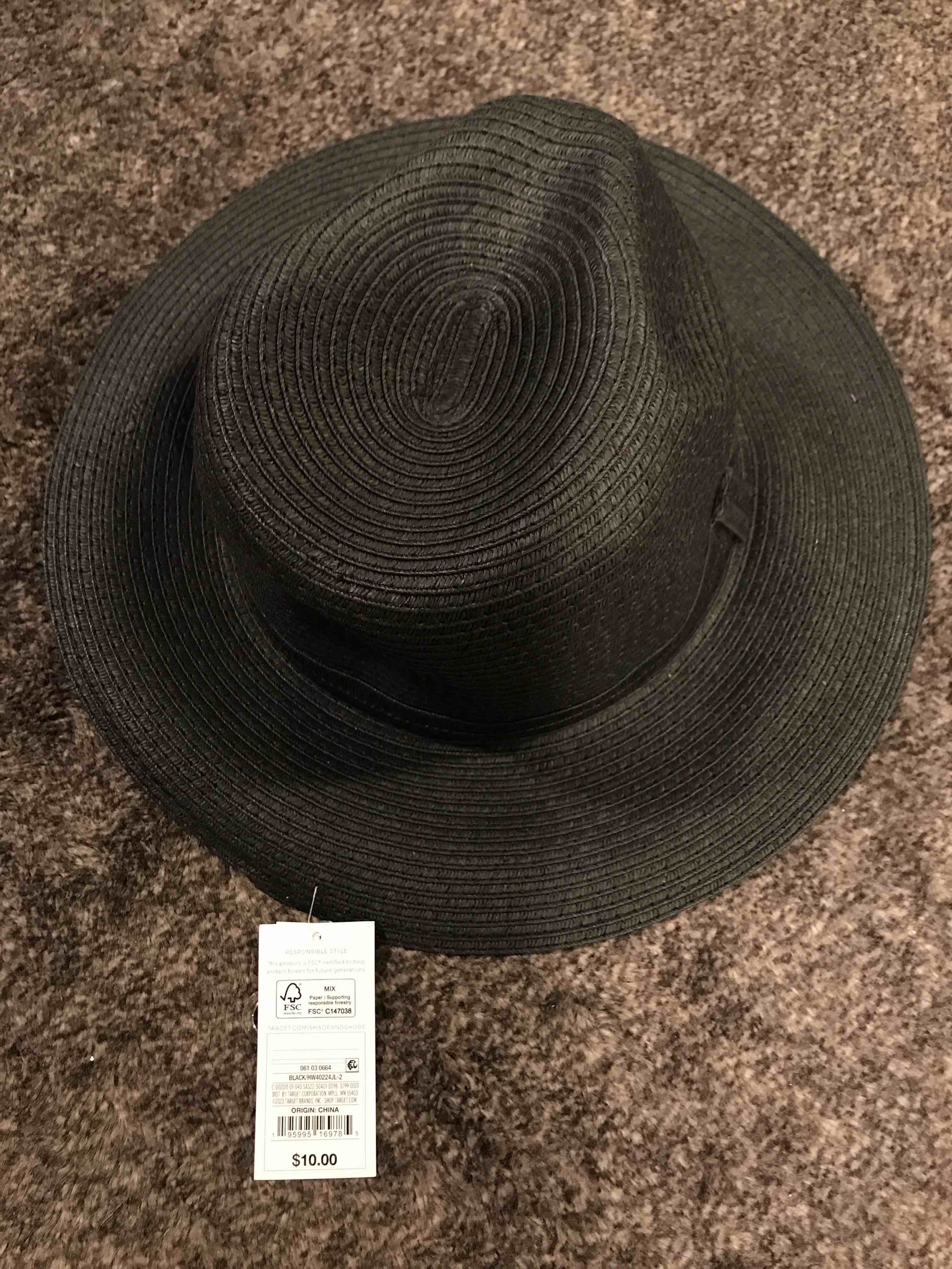 Condition photo showing New/Like New for Packable Straw Panama Hat - Shade & Shore™ Black