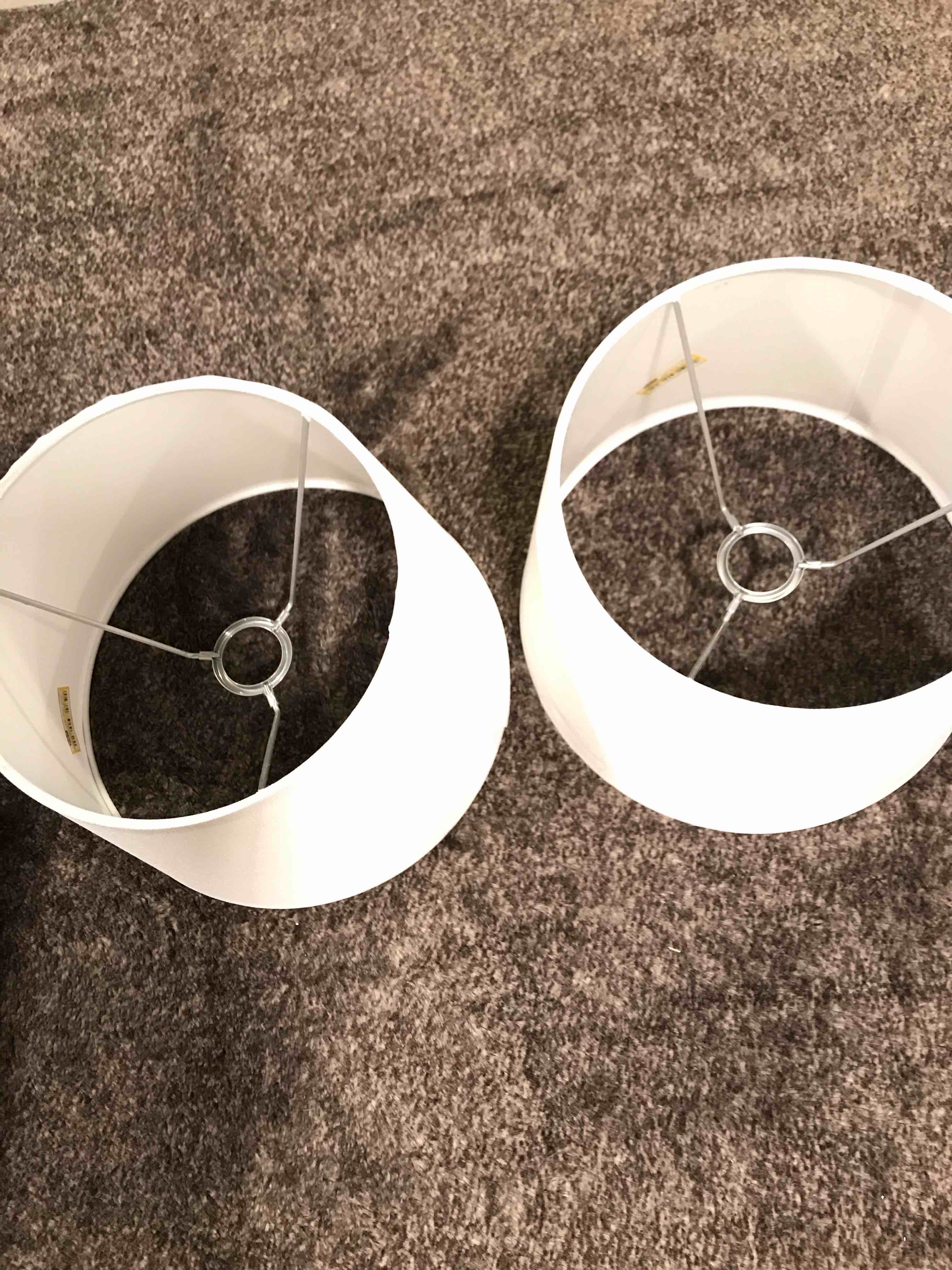 Condition photo showing New/Like New for White Lamp Shade, Small Drum Lampshade 8.7" Top x 8.7" Bottom x 8.8" High (Spider), Replacement Lamp Shade Natural Linen Hand Crafted for Table Lamps Floor Lamps Chandelier Lamp, Assembly Required