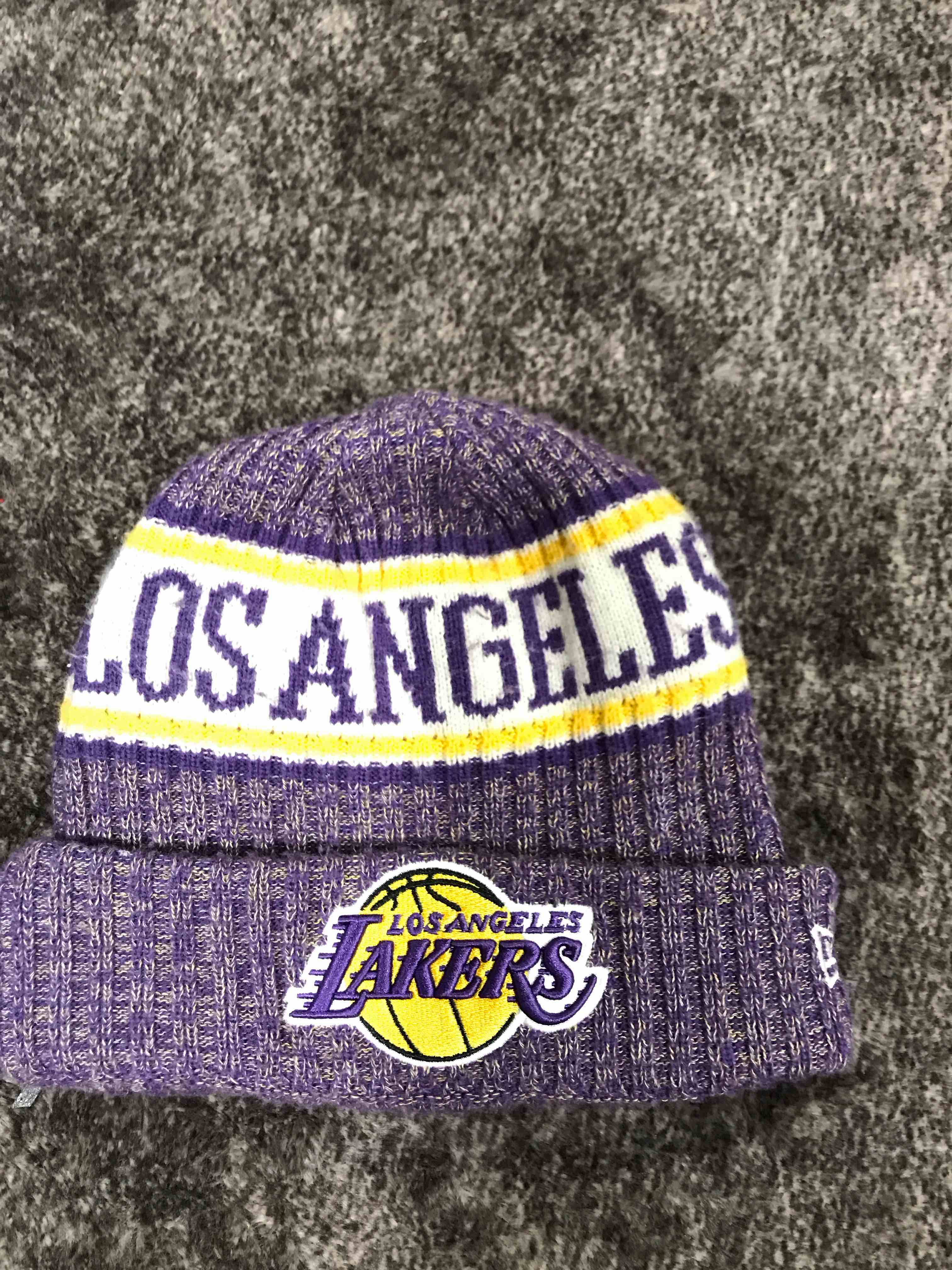 Condition photo showing New/Like New for New Era NBA Sideline Sport Knit Winter Pom Knit Hat Beanie One Size Fits All
