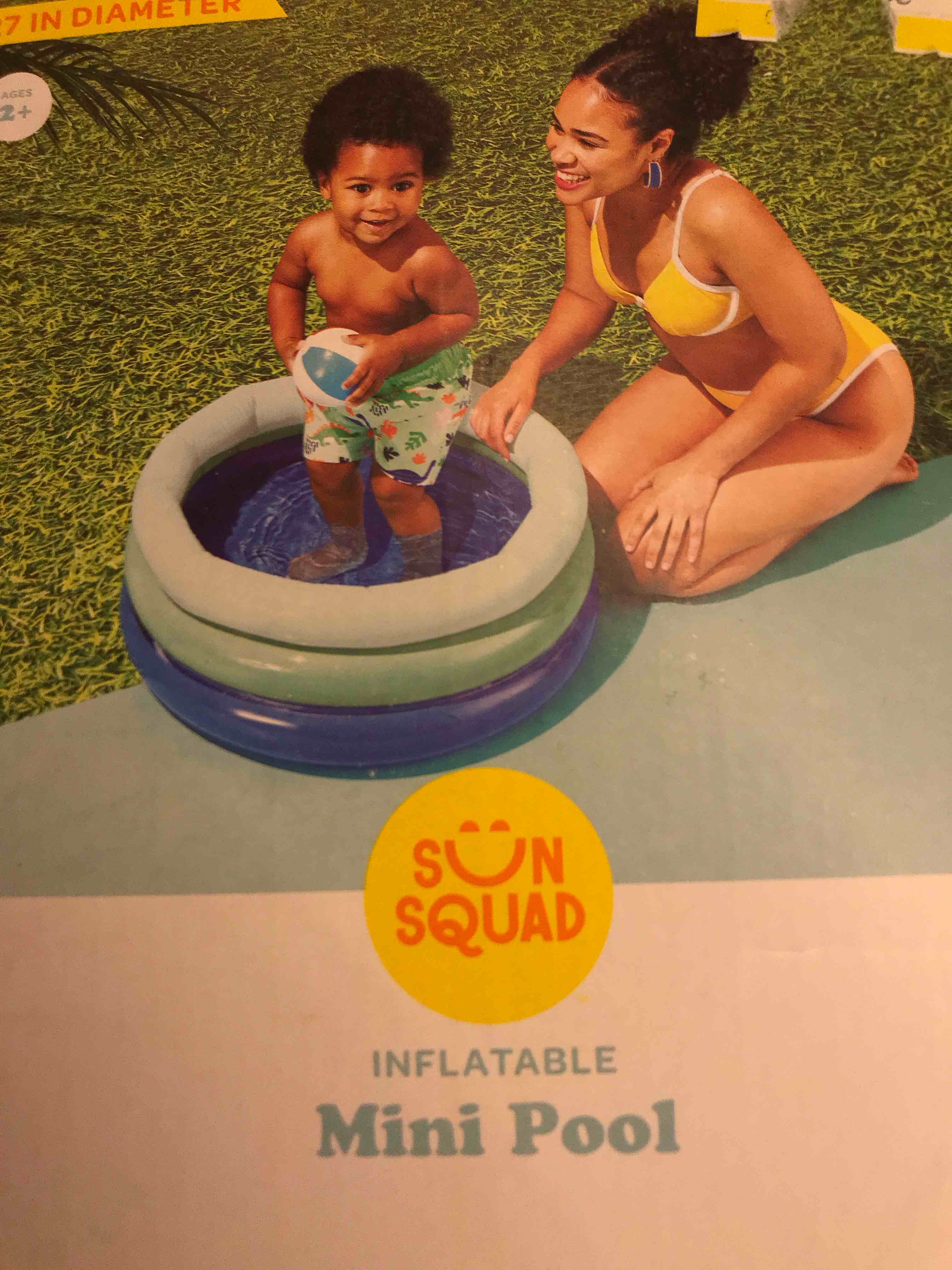 Condition photo showing New/Like New for 5.91'' x 1.97'' x 7.87'' Mini 3 Ring Pool 43 gal Oval Kiddie Pool Blue - Sun Squad™: Inflatable Kids Pool