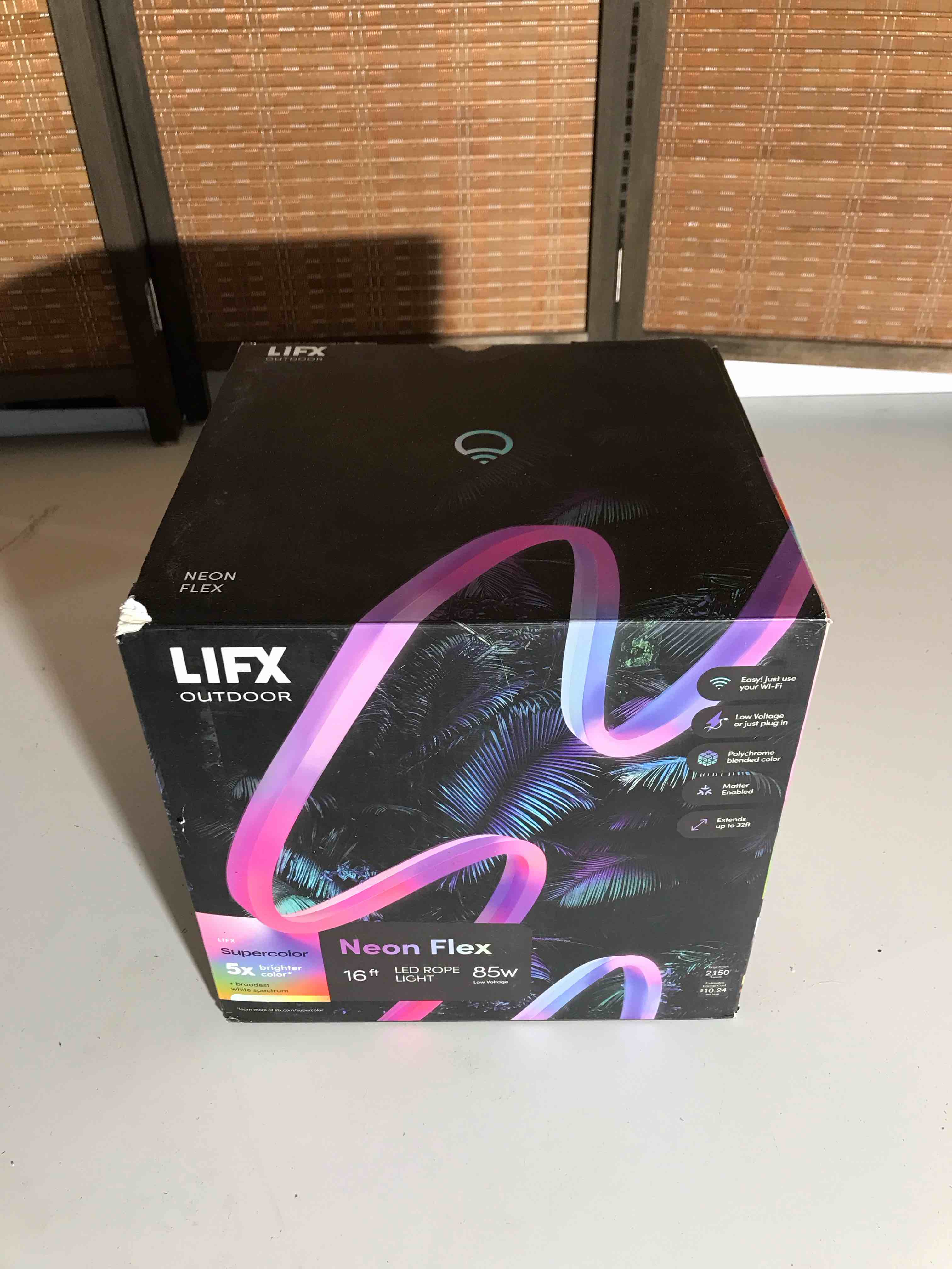 Condition photo showing New/Like New for 16 ft. Smart Wi-Fi RGBW 120V Plug-in/12V Neon Flex Integrated LED Outdoor Rope Light Works Alexa/Hey Google/HomeKit/Siri