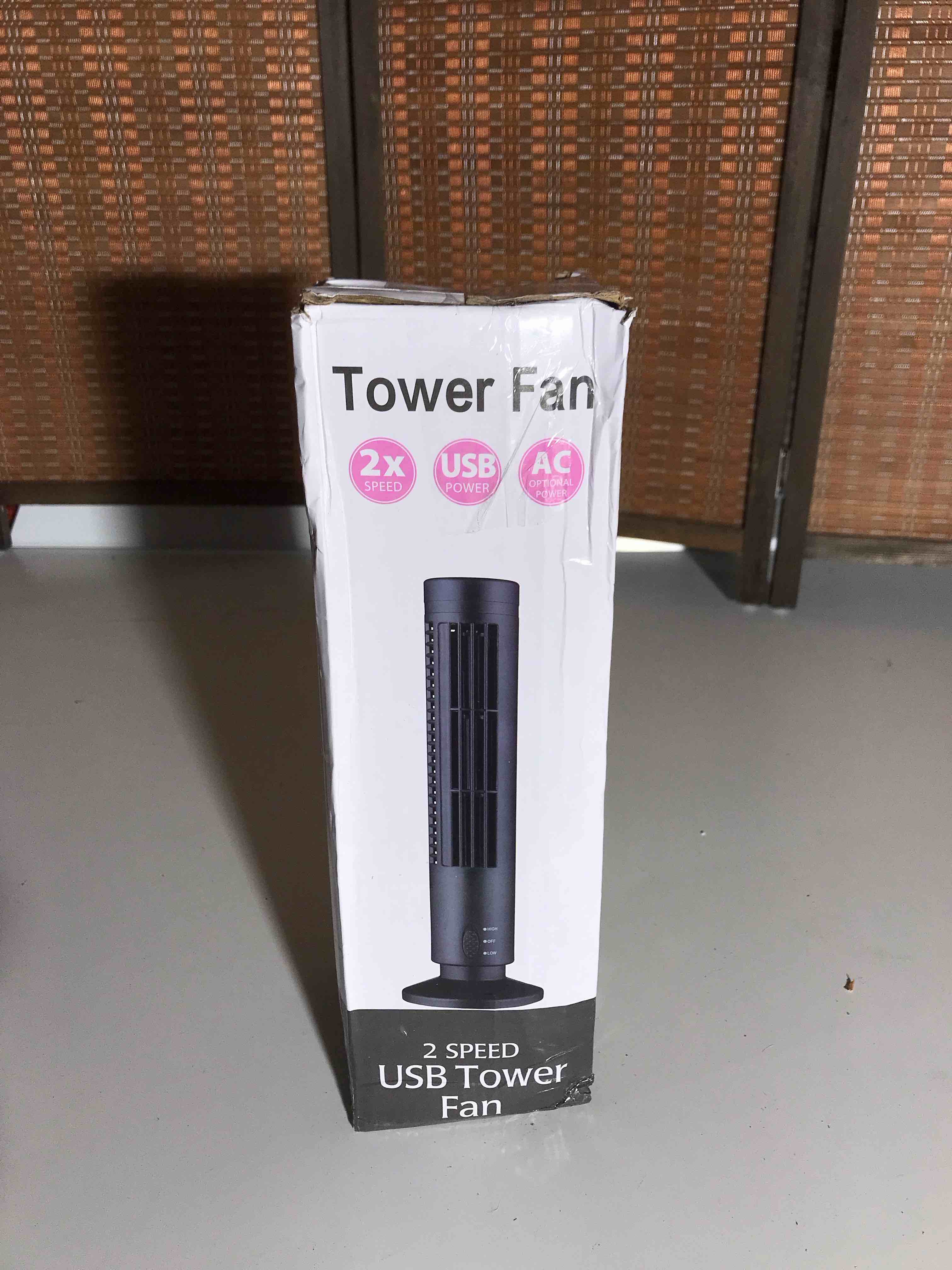 Condition photo showing New/Like New for Zetiling Tower Fan For Bedroom, Floor Fan, 2 Wind Speeds And Modes Standing Fan Mini Usb Bladeless Tower Fan For Bedroom Living Room Home Office For Customized Cooling Comfort (Black)