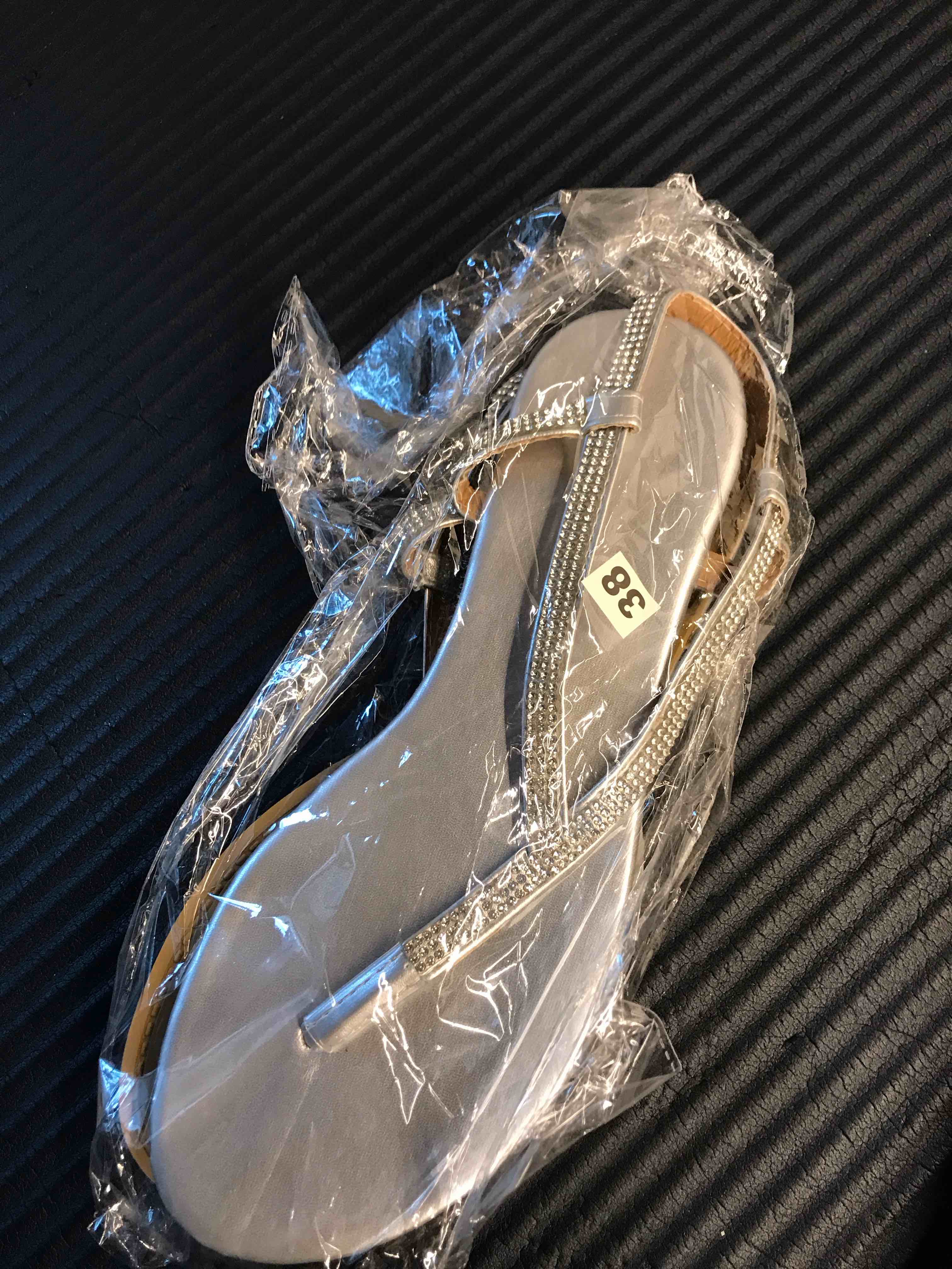 Condition photo showing New/Like New for LDRFSE Sandals for Women, Fashion Rhinestones Flat Sandals 7.5 Casual Open Toe Thong Slipper Flip Flops Summer Cute Beach Flip Flop Sandals