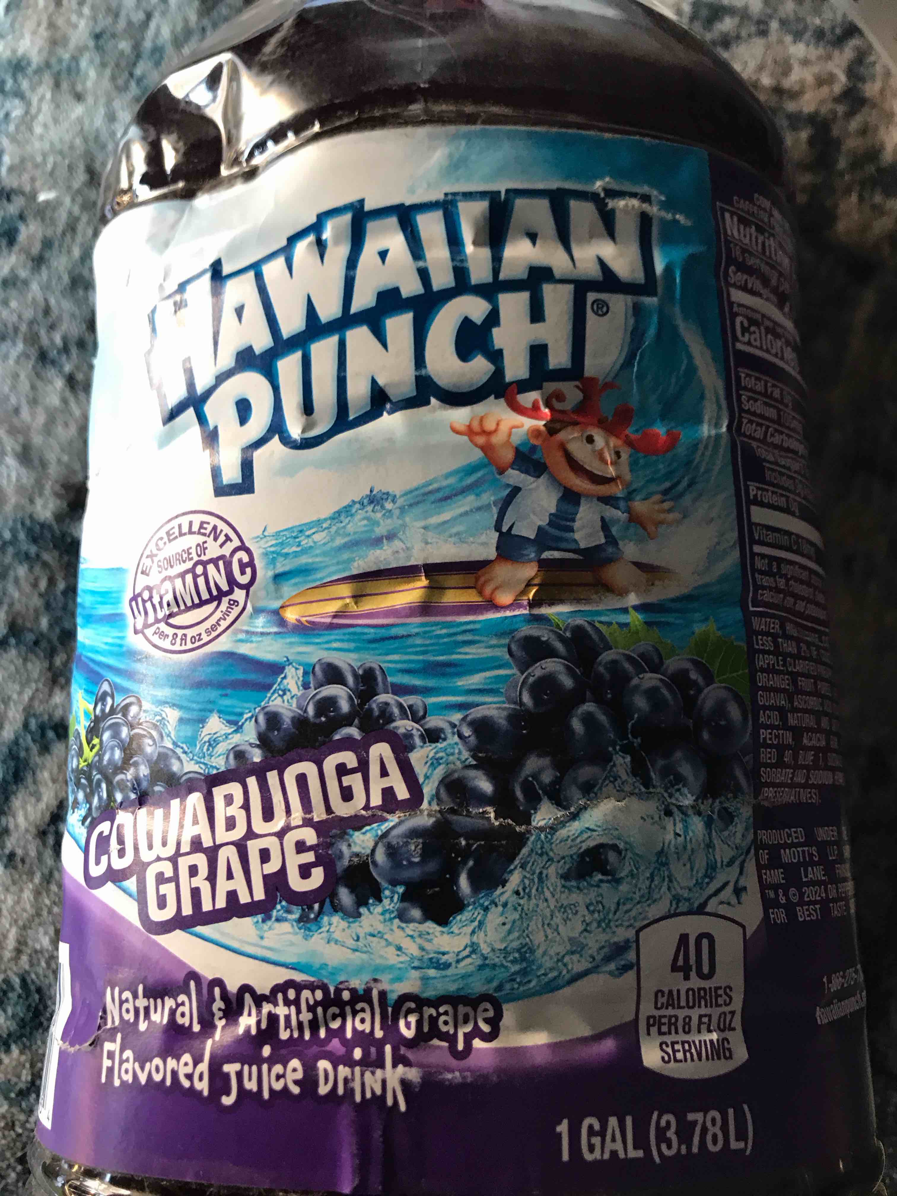 Condition photo showing New/Like New for Hawaiian Punch Cowabunga Grape 1 Gallon