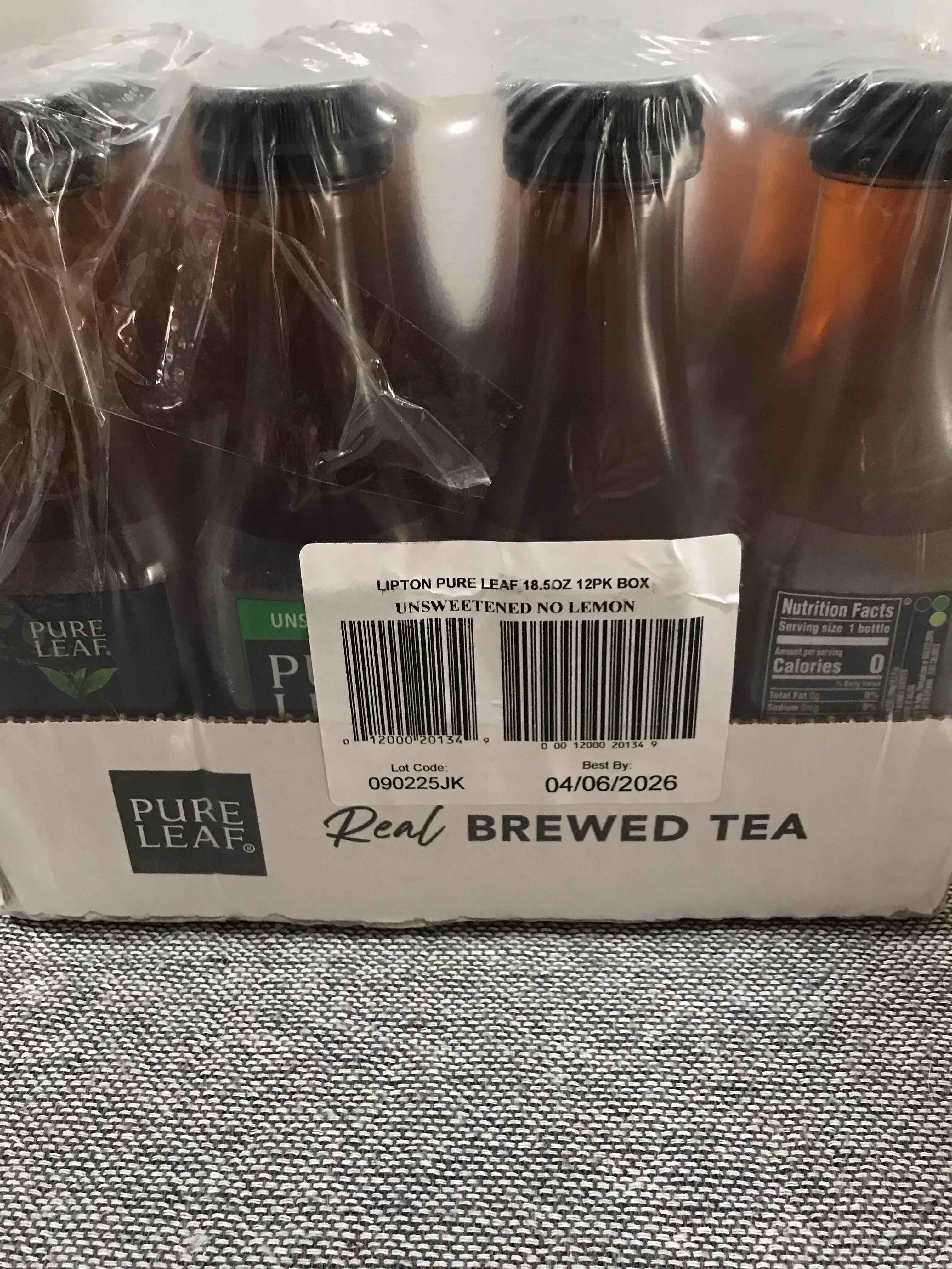 Condition photo showing New/Like New for Lipton Pure Leaf Unsweetened Real Brewed Iced Tea  18.5 fl oz 12 Pack ottles