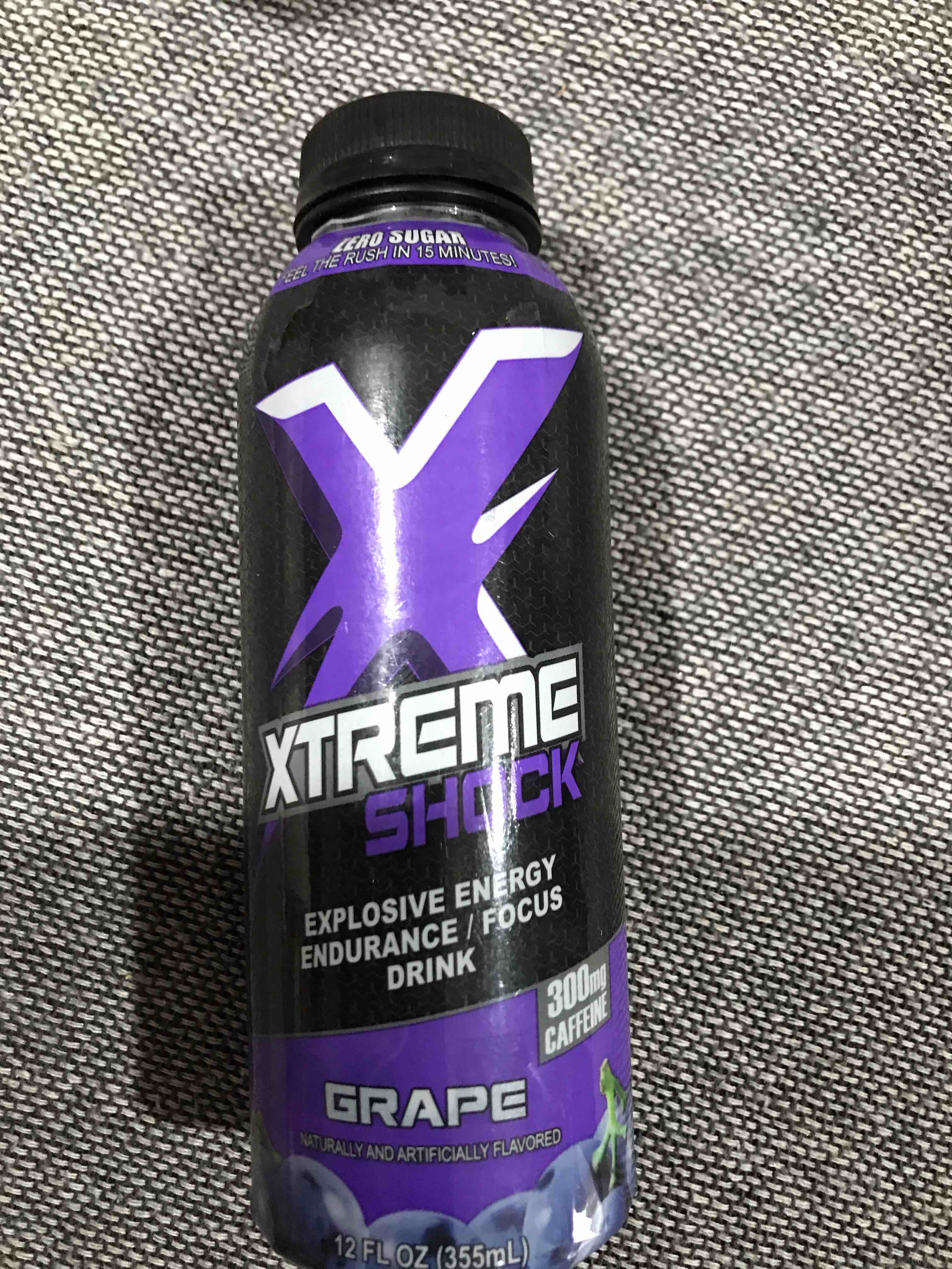 Condition photo showing New/Like New for Xtreme Shock RTD Pre-Workout Energy Drink, Grape, 12 Fl Oz (Pack of 12)