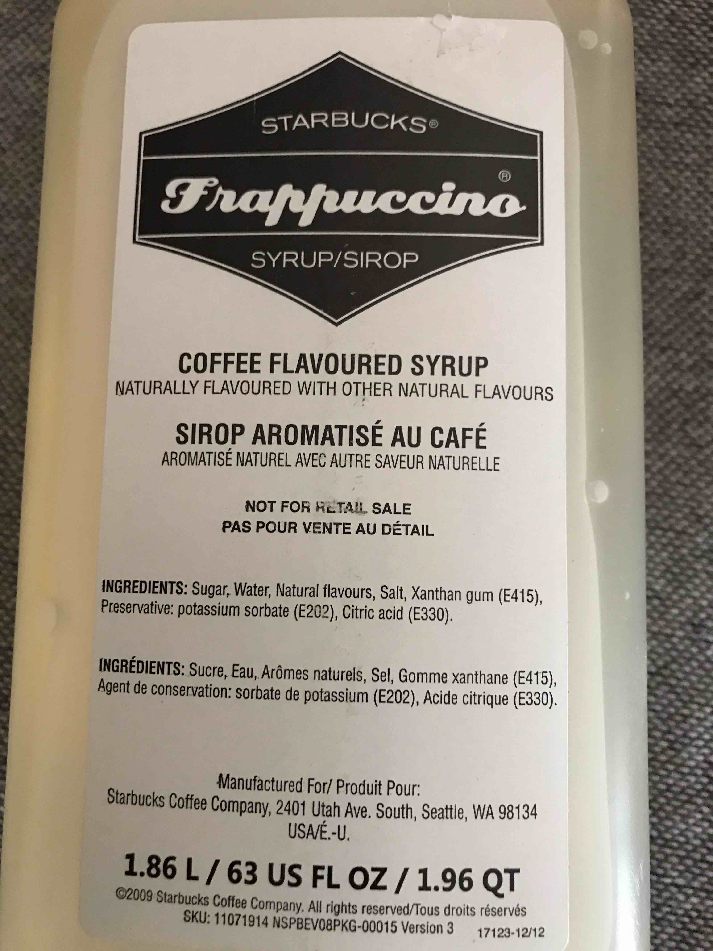 Starbucks Frappuccino Coffee Flavored Syrup 1.86 L