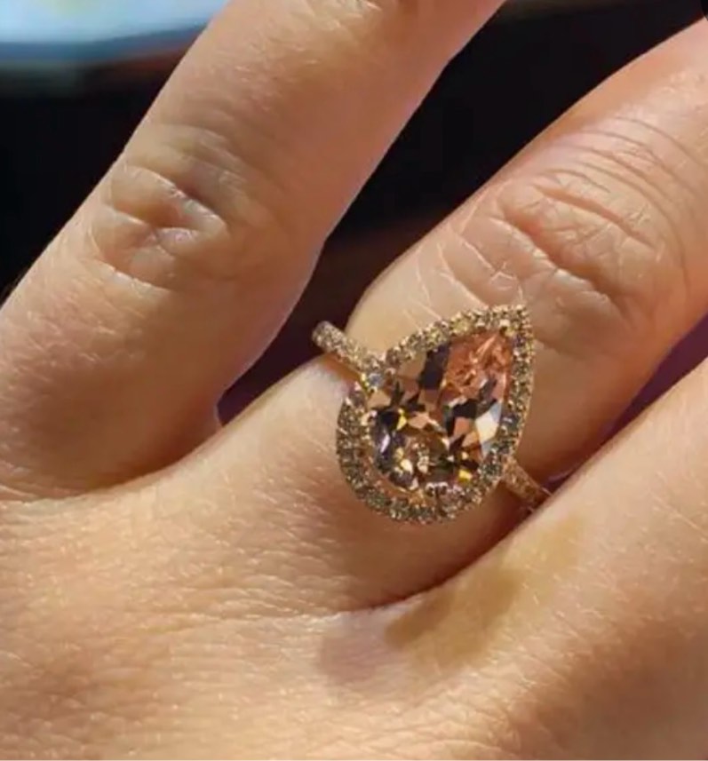 gorgeous 925 silver 18k rose gold plated ring sz 7