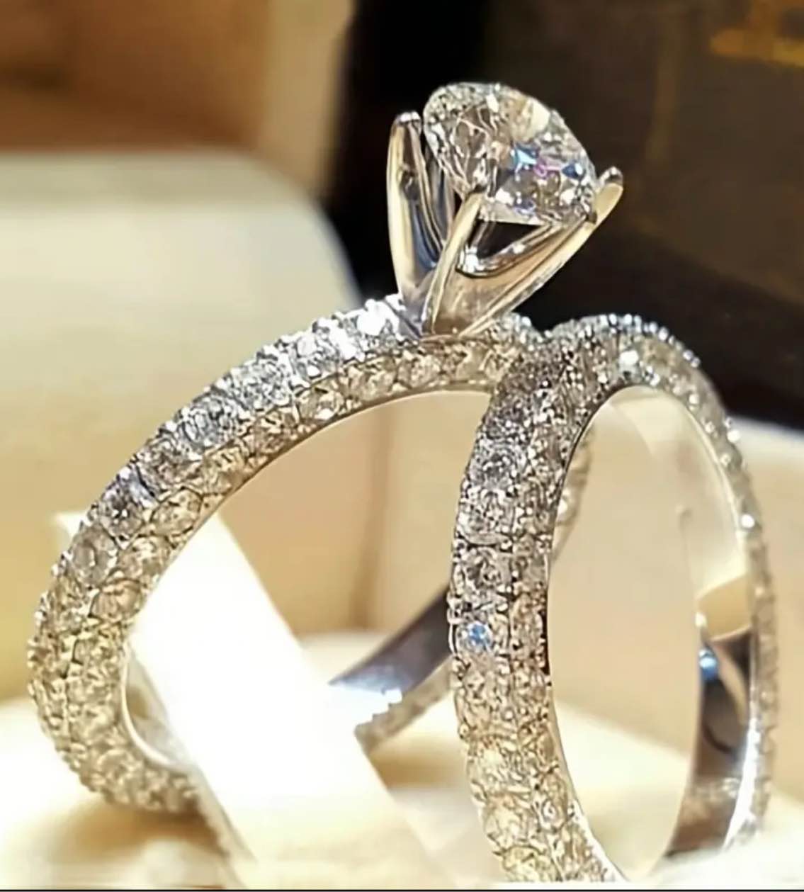 Beautiful 925 Silver Plated Sapphire Ring Sz 8