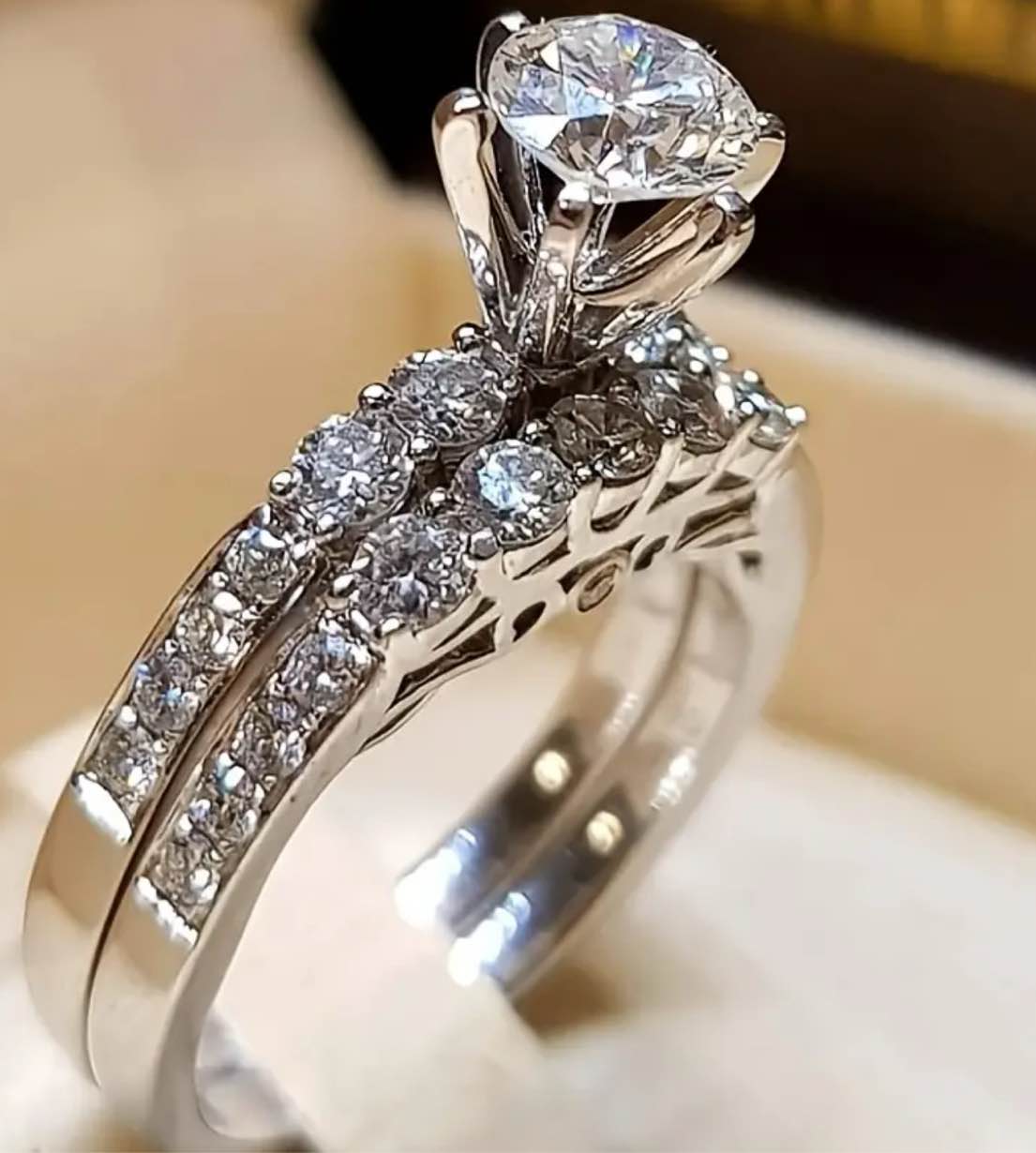 Beautiful 925 Silver Plated Sapphire Ring Sz 8