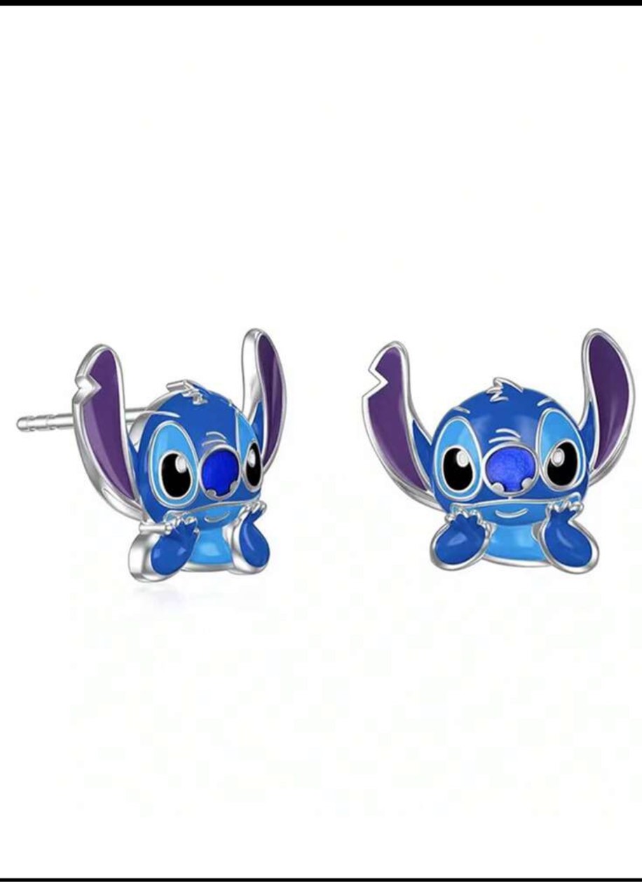 Beautiful Disney Stitch 925 Silver Plated Earrings