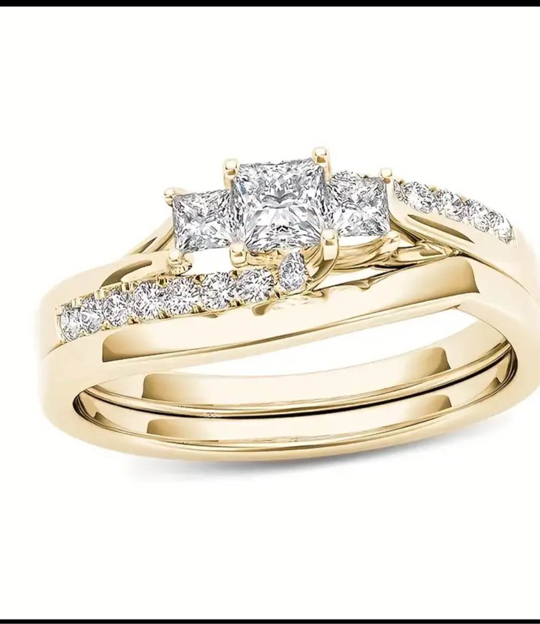 Gorgeous 925 Silver 18K Gold Plated Ring Sz 8