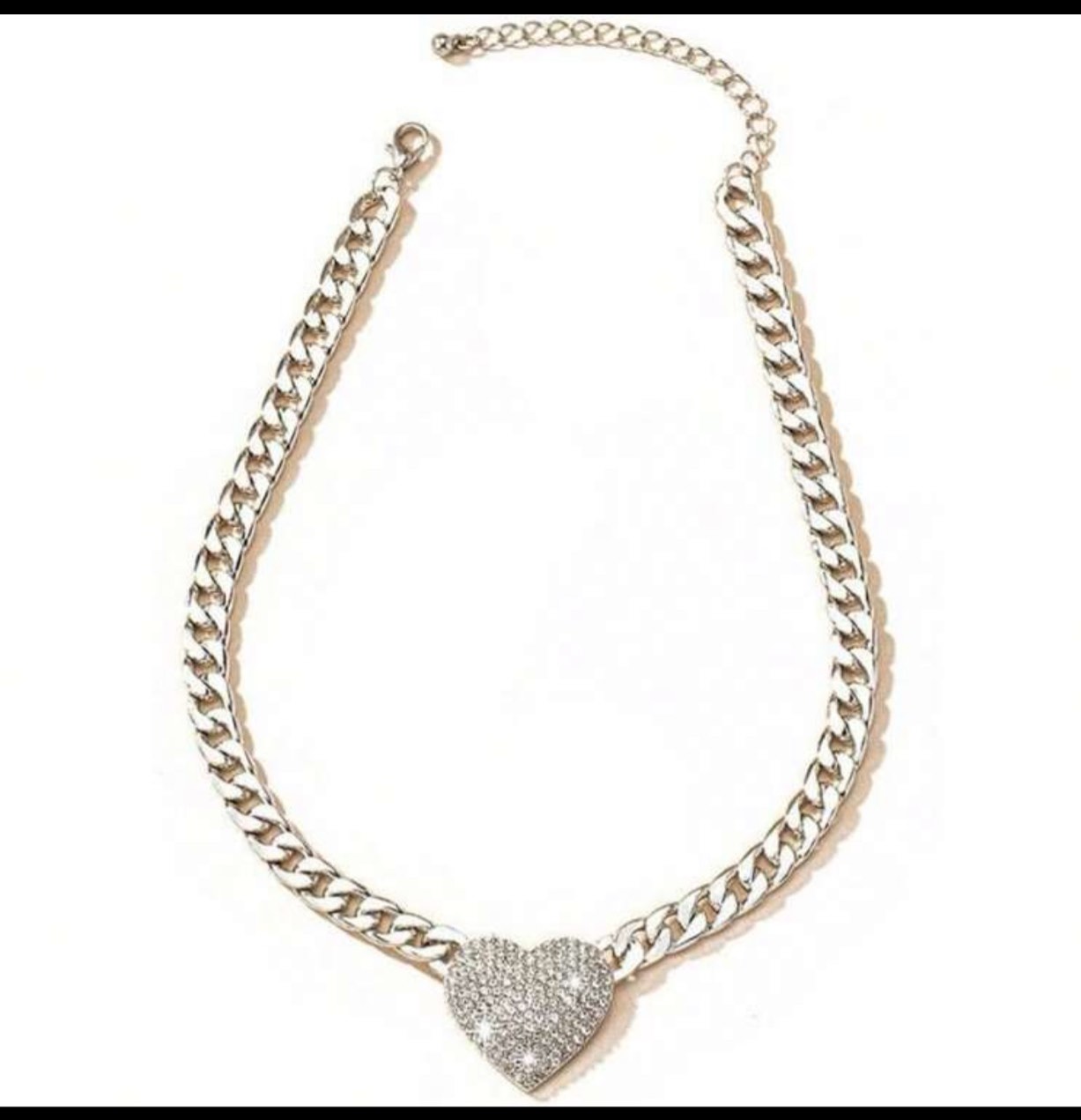 beautiful 925 silver plated heart necklace 