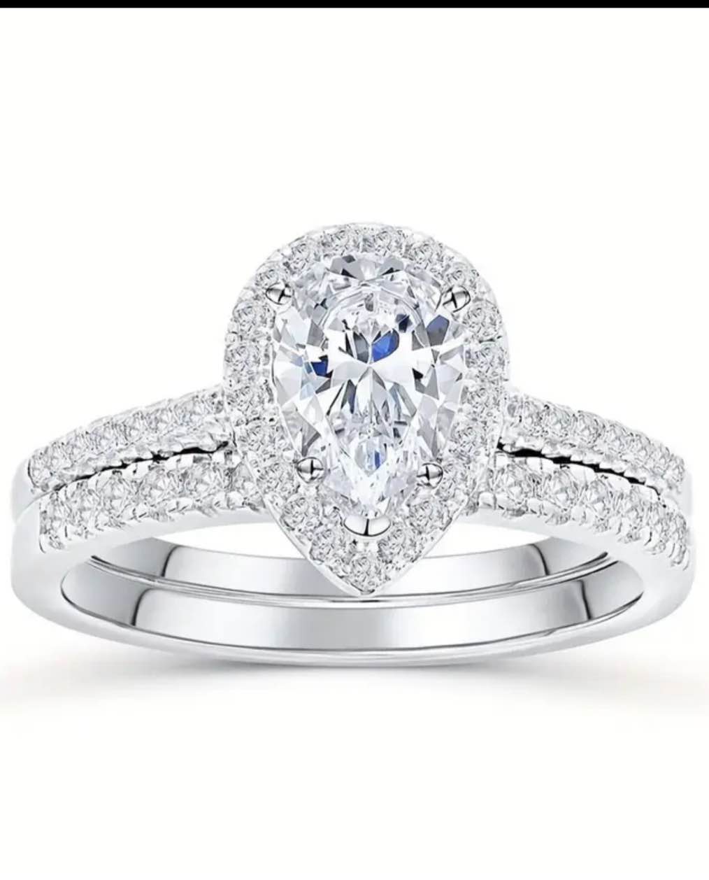 Beautiful 925 Silver Plated Sapphire Ring Sz 8