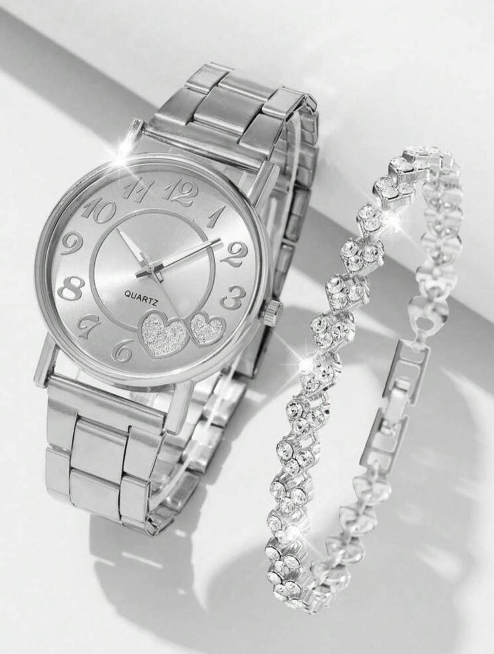 Beautiful 925 Silver Plated watch and bracelet 