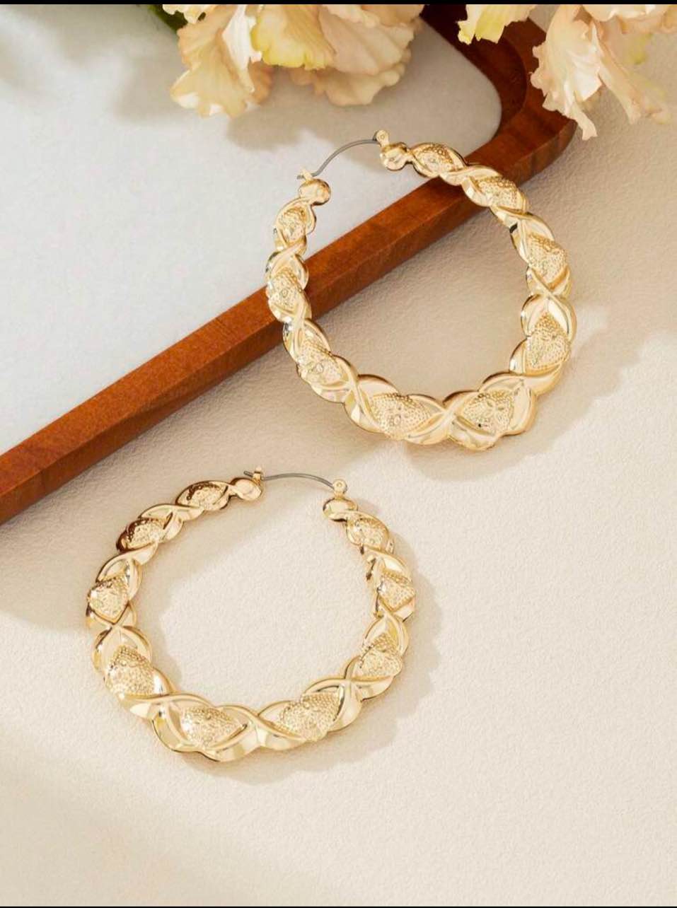Gorgeous 925 Silver 18K Gold Plated Hoop Earrings