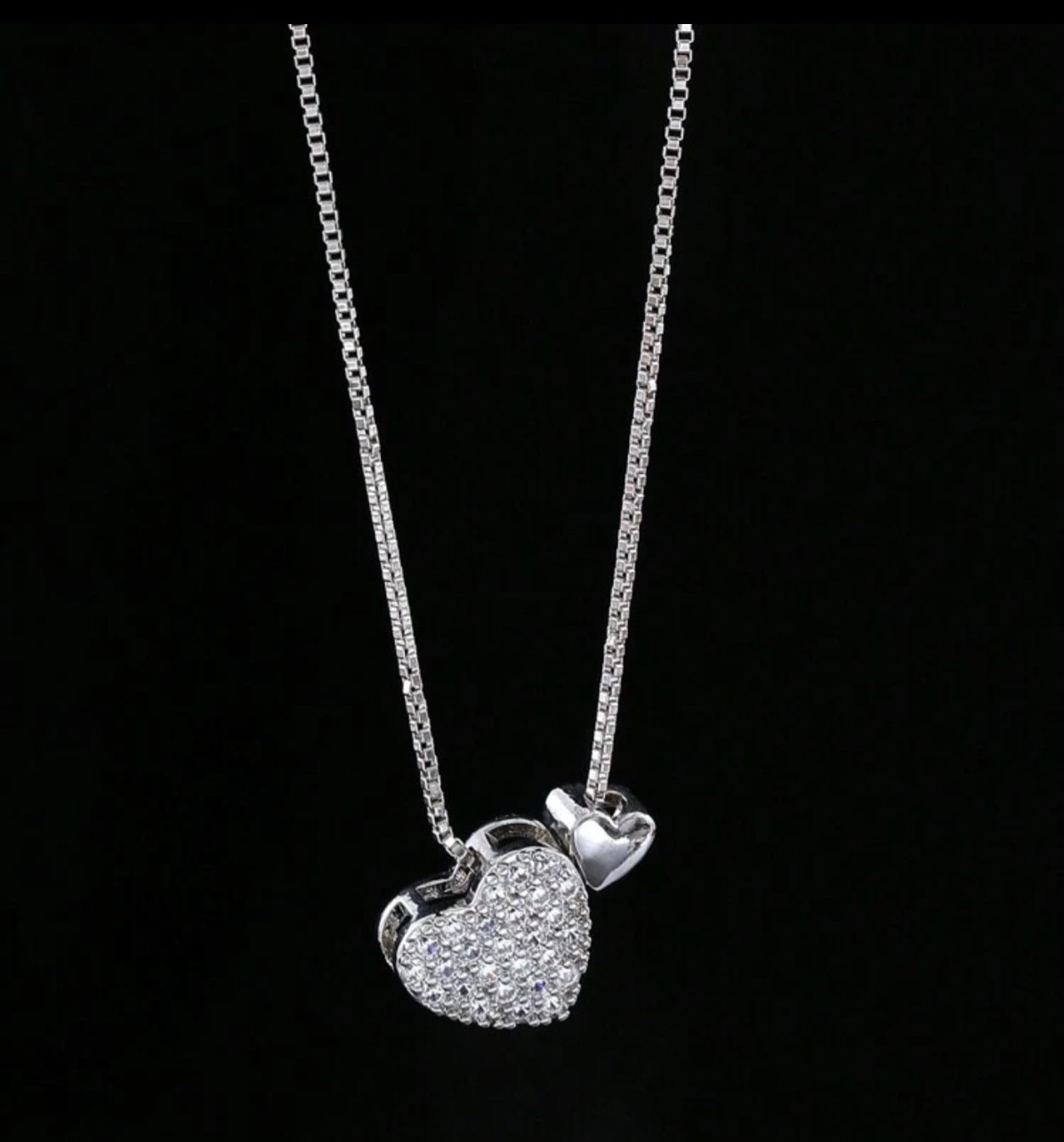 Gorgeous 925 Silver heart Sapphire Necklace 