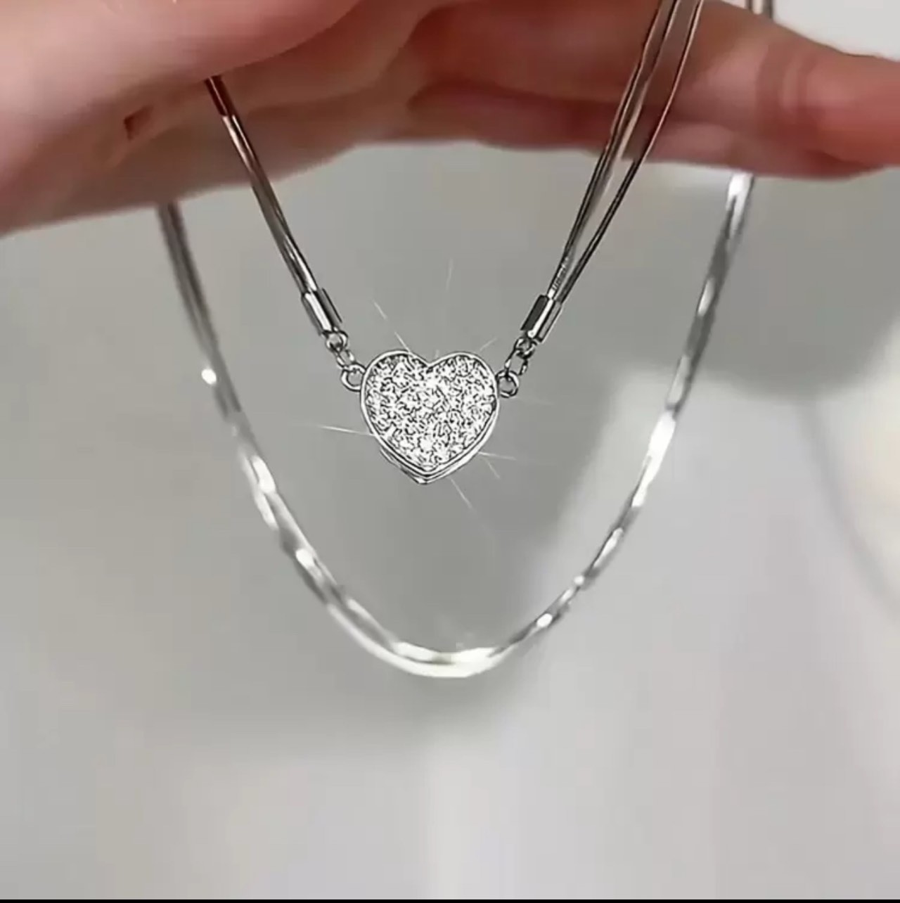 Gorgeous 925 Silver Heart Necklace 