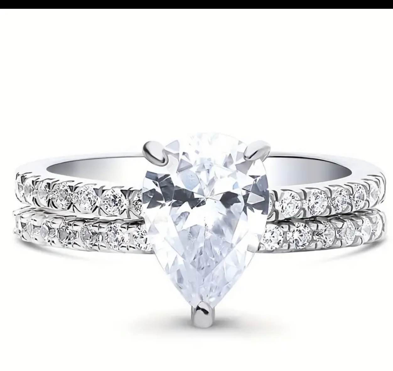 Beautiful 925 Silver Plated Sapphire Ring Sz 8