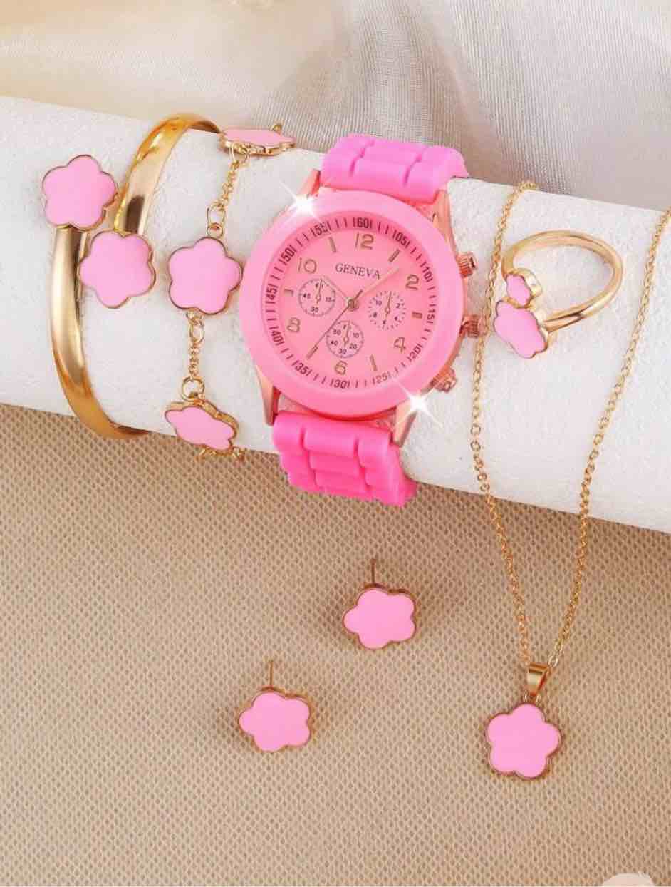Gorgeous 18K Gold Plated & Pink Set