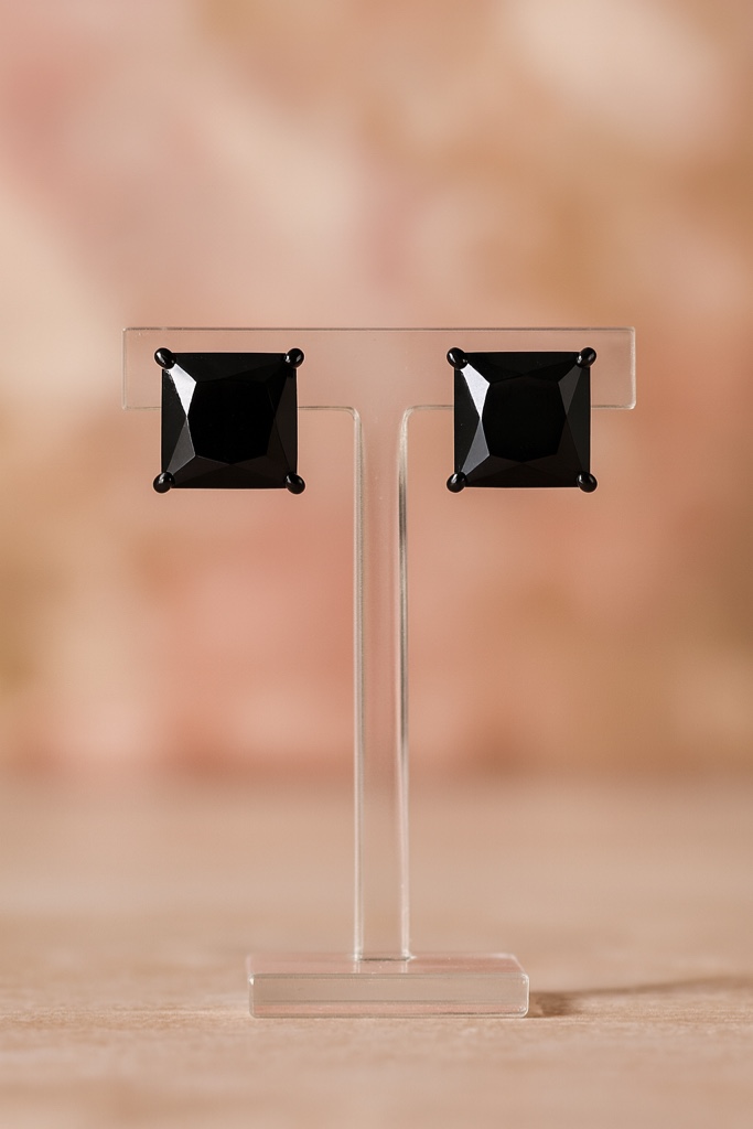 Beautiful black onyx stud earrings 