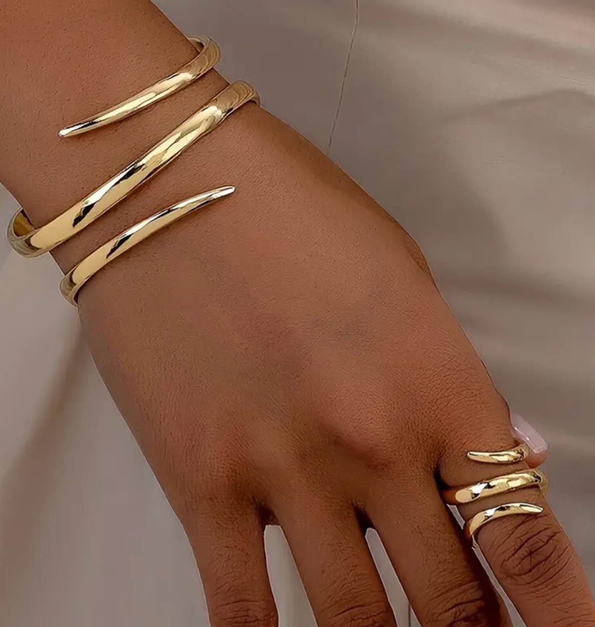 Gorgeous 925  18K Gold Plated Bracelet And Ring Set
