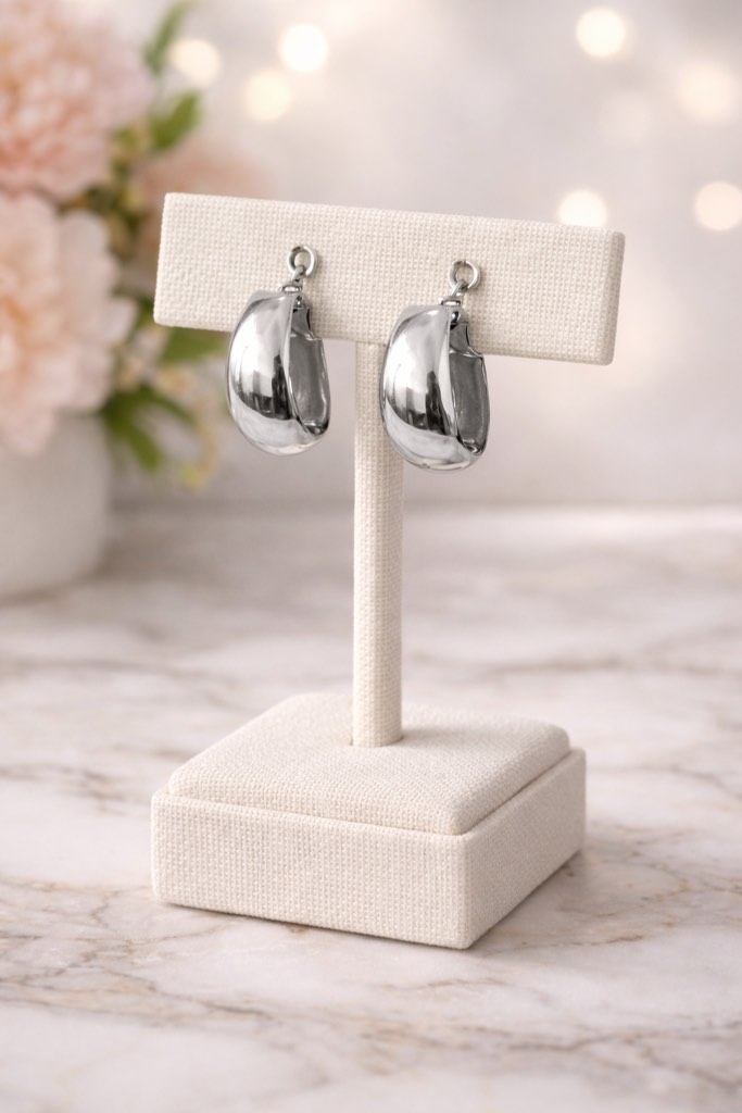 beautiful 925 silver plated hoop earrings 