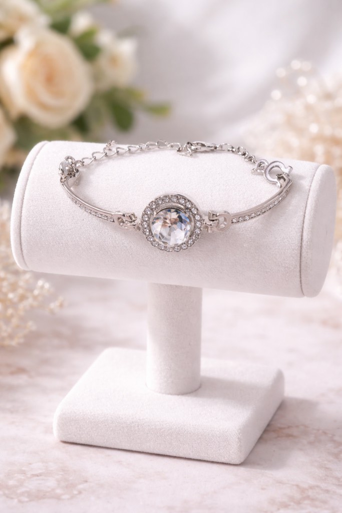 beautiful 925 silver plated sapphire bracelet 